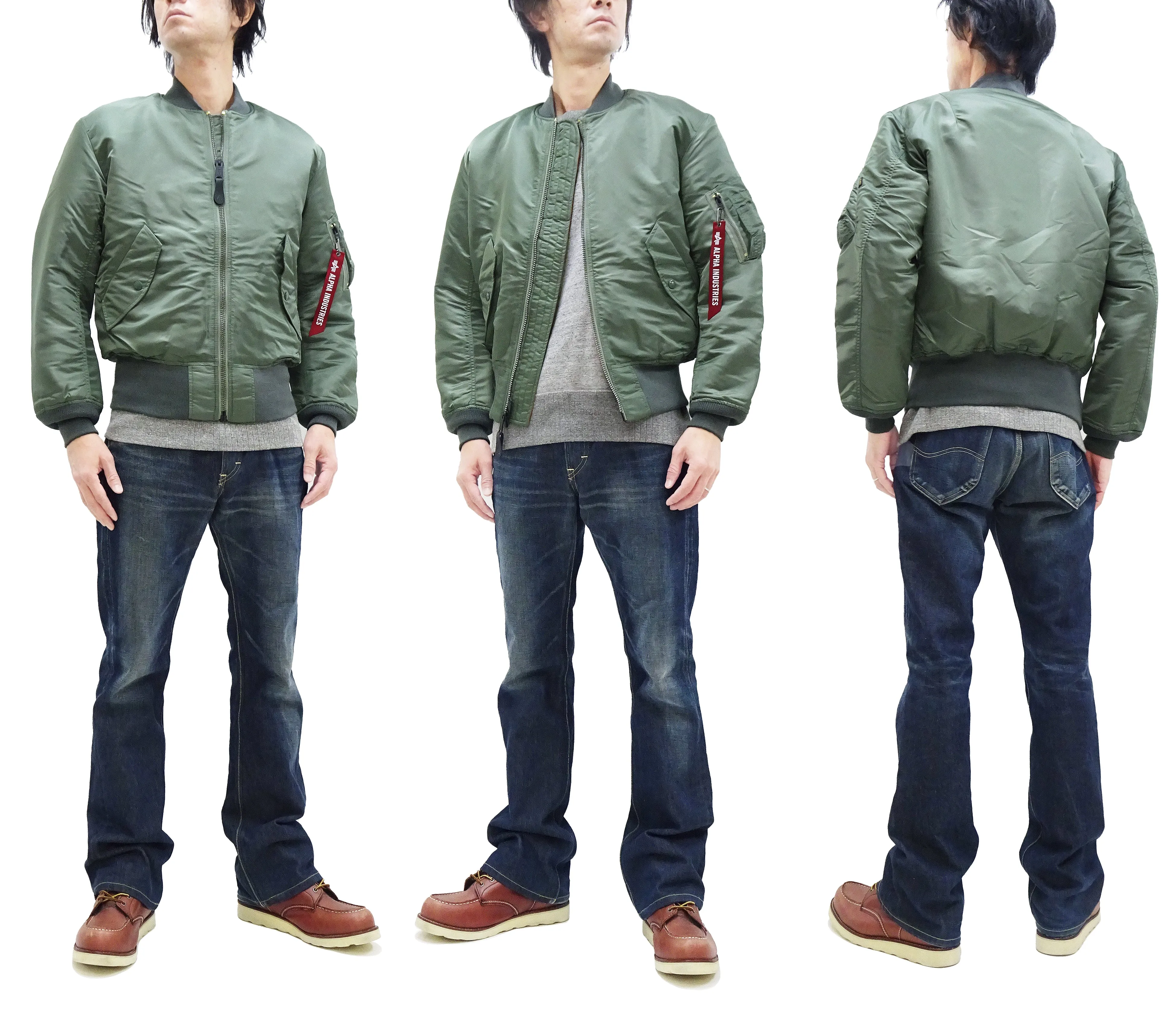 Alpha Industries MA-1 Flight Jacket Men's Reproduction of MA1 E-Type MIL-J-8279E Plain Bomber Jacket TA0492 TA0492-021 Sage-Green