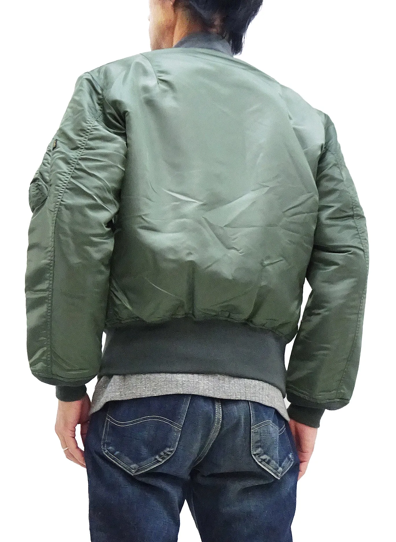 Alpha Industries MA-1 Flight Jacket Men's Reproduction of MA1 E-Type MIL-J-8279E Plain Bomber Jacket TA0492 TA0492-021 Sage-Green