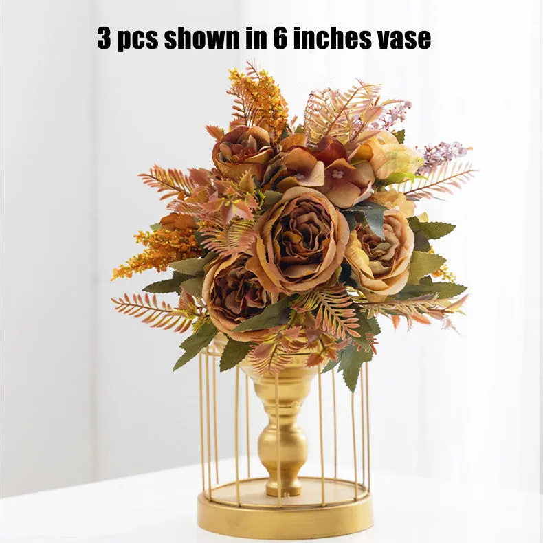 Bulk 12 inches Tall Small Peony Bush Bouquet Autumn Winter Floral Arrangements Wholesale