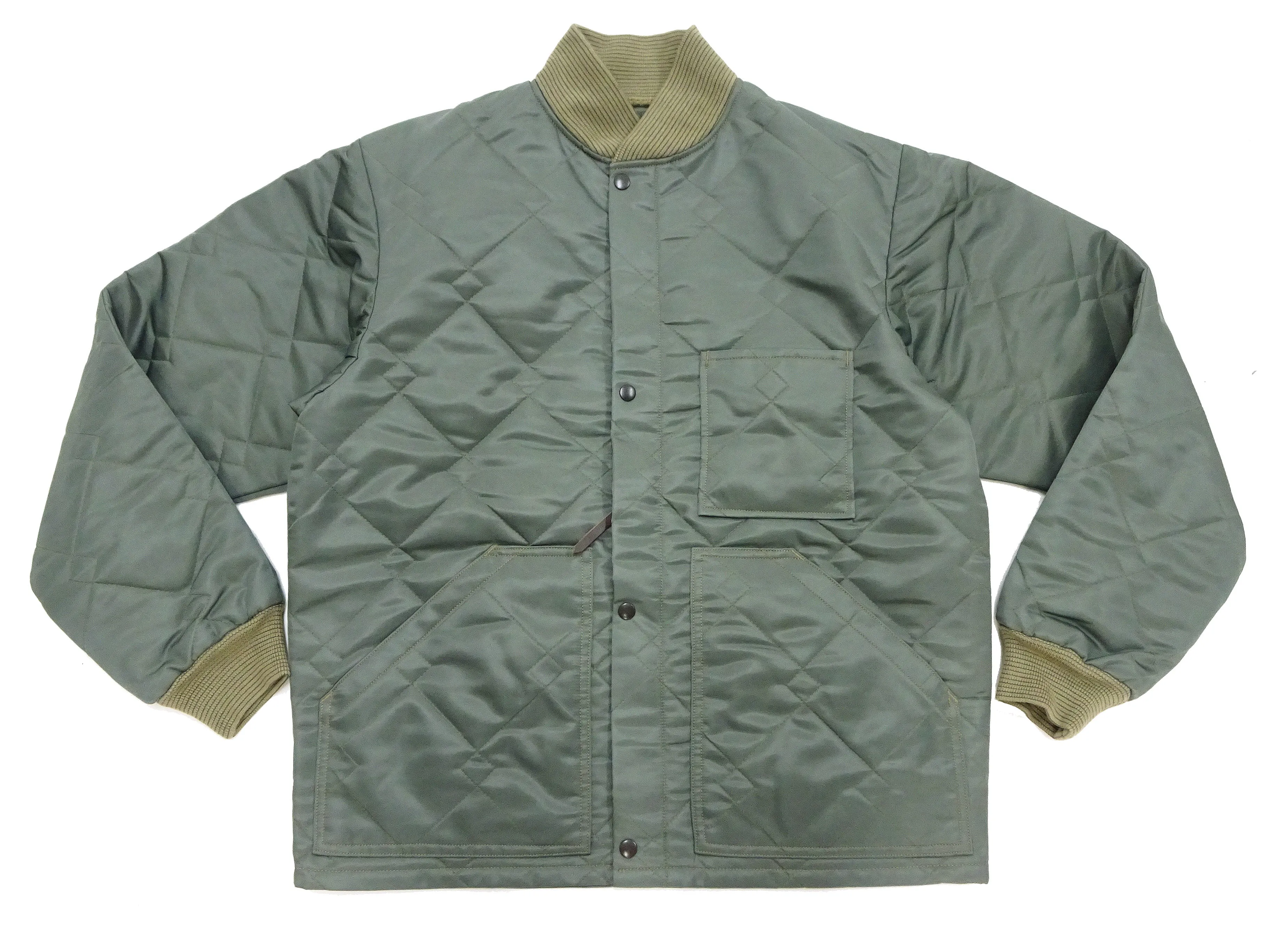 Buzz Rickson Jacket Men's Casual CWU-9/P Liner Jacket Style Lightweight Nylon Quilted Jacket BR15327 Sage Green