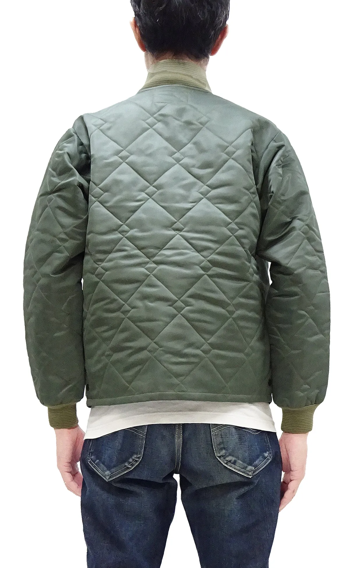 Buzz Rickson Jacket Men's Casual CWU-9/P Liner Jacket Style Lightweight Nylon Quilted Jacket BR15327 Sage Green