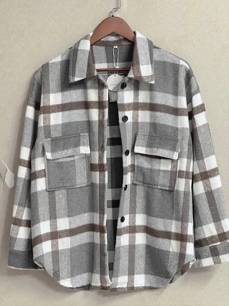 Camel and Gray Plaid Shacket