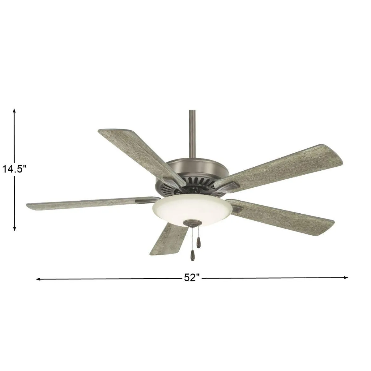 Contractor Uni-Pack LED 52 Inch Ceiling Fan with Pull Chain, Burnished Nickel