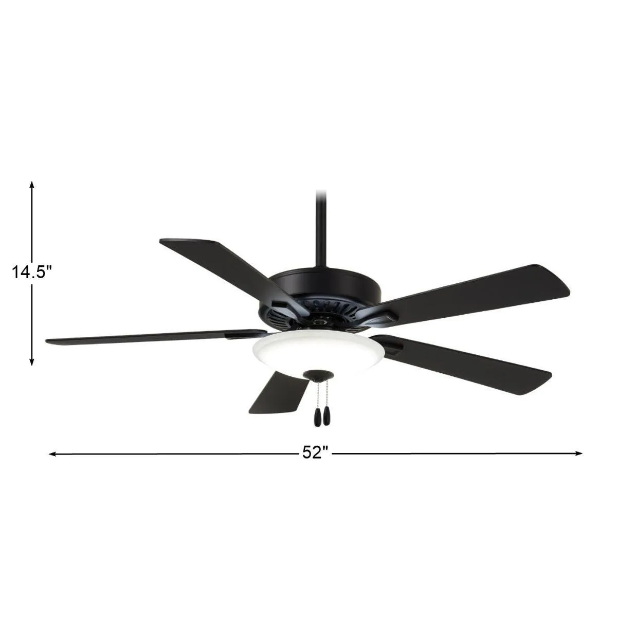 Contractor Uni-Pack LED 52 Inch Ceiling Fan with Pull Chain, Coal