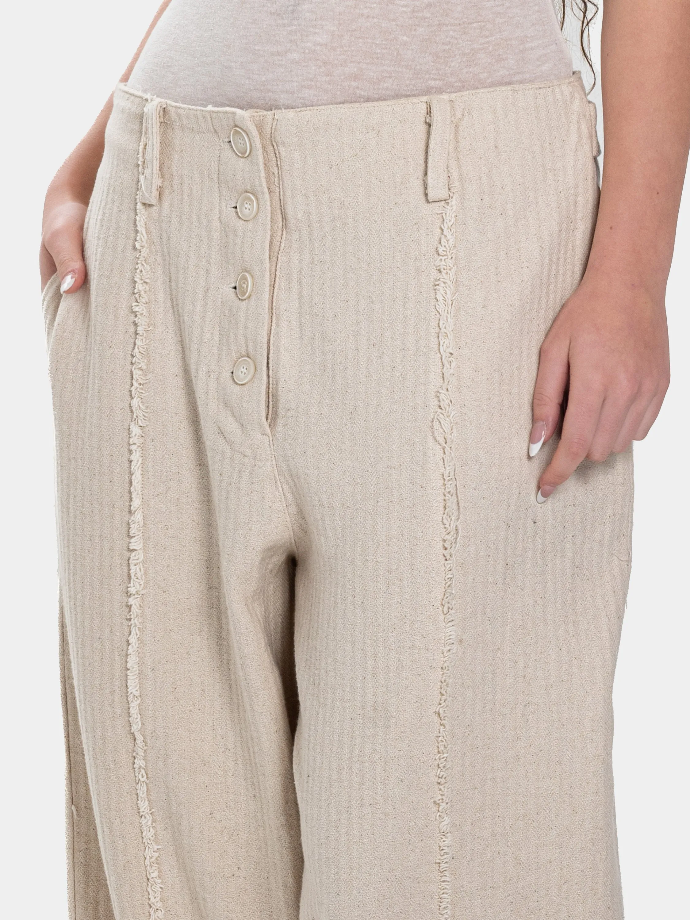 Cotton Trousers with Cuts