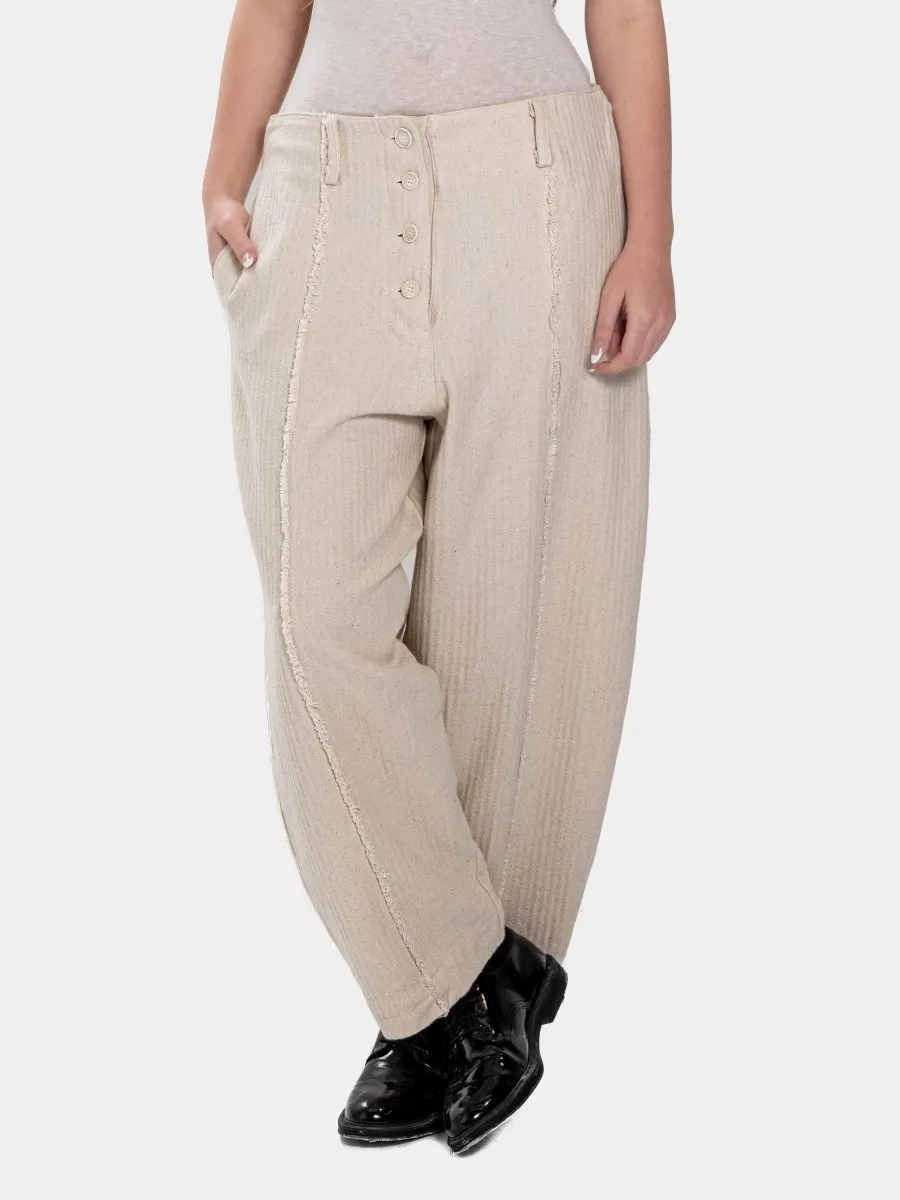 Cotton Trousers with Cuts