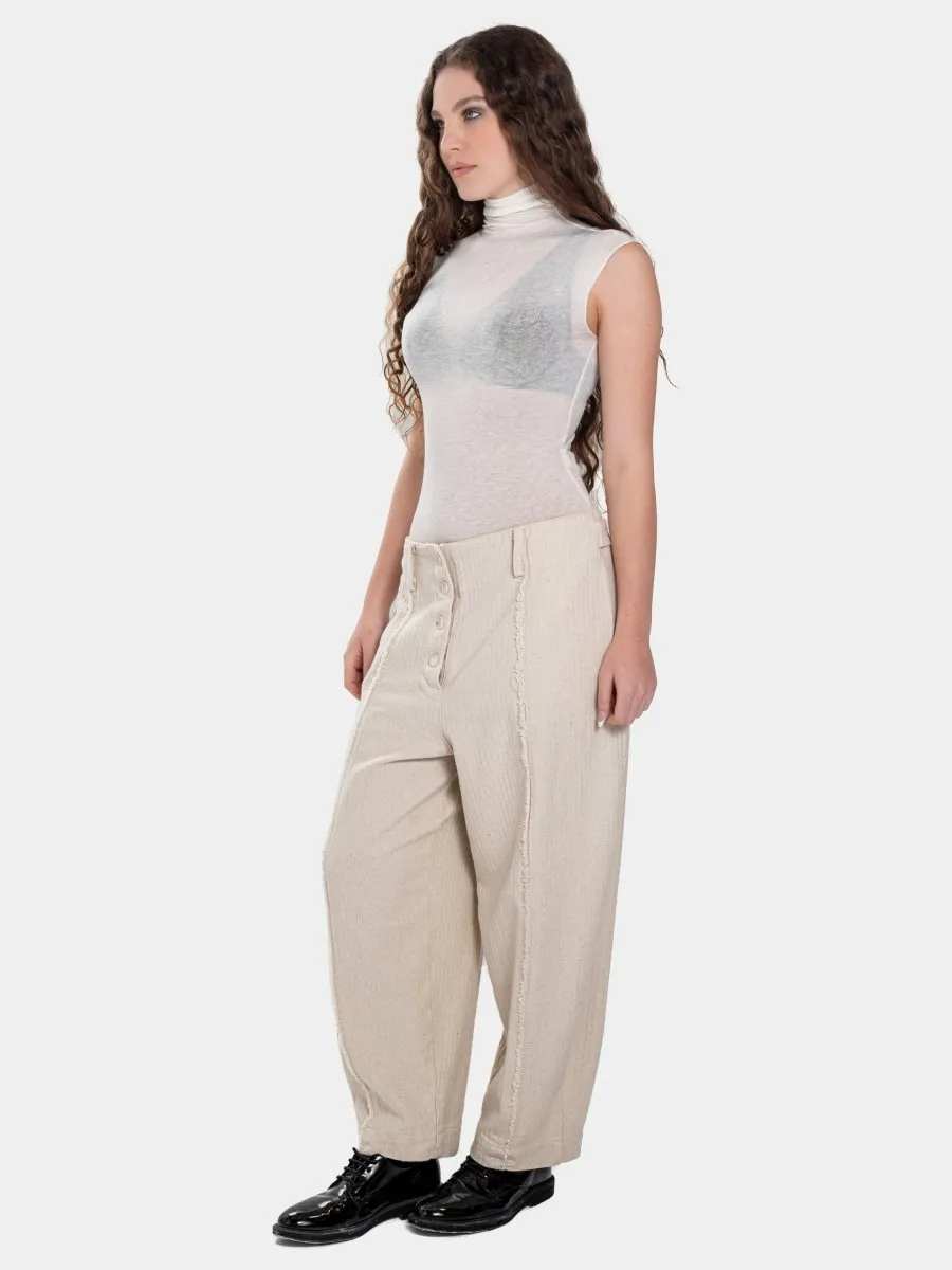 Cotton Trousers with Cuts