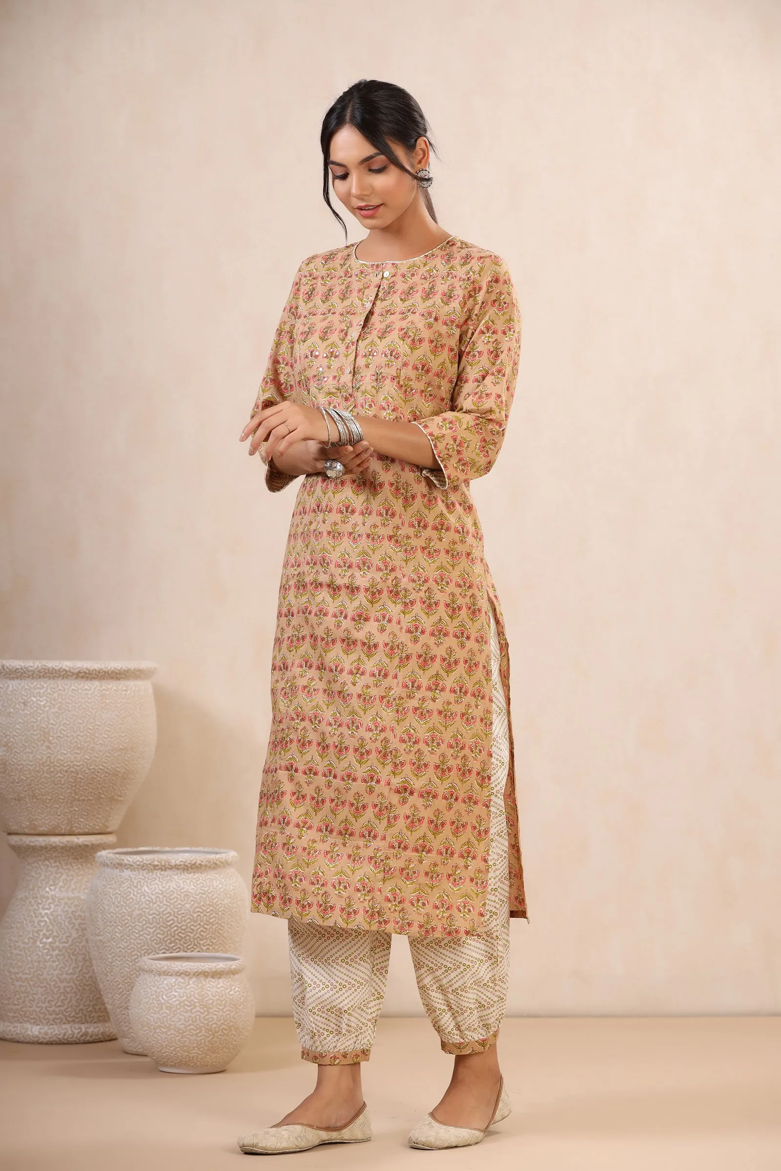 Faiza Bulbul Behroz Cotton Kurta And Pant Set