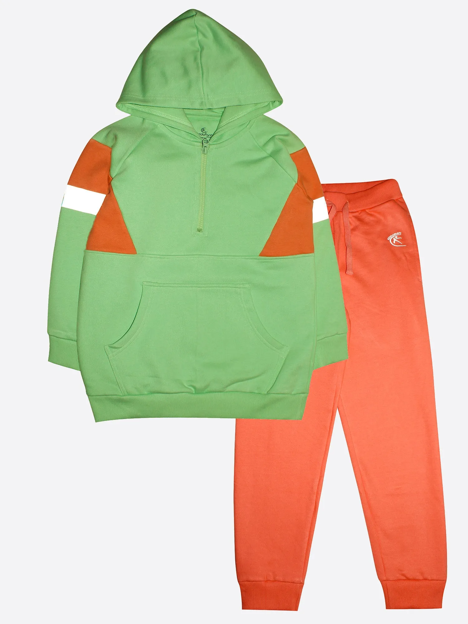 Fashion Fleece Cut & Sew Hooded Sweatshirt & Track pant Set