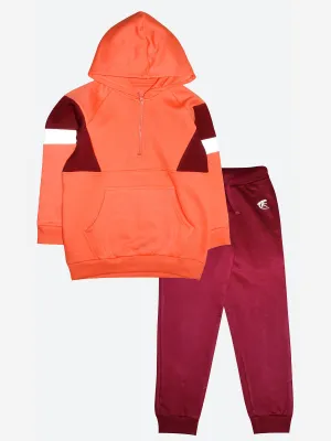 Fashion Fleece Cut & Sew Hooded Sweatshirt & Track pant Set