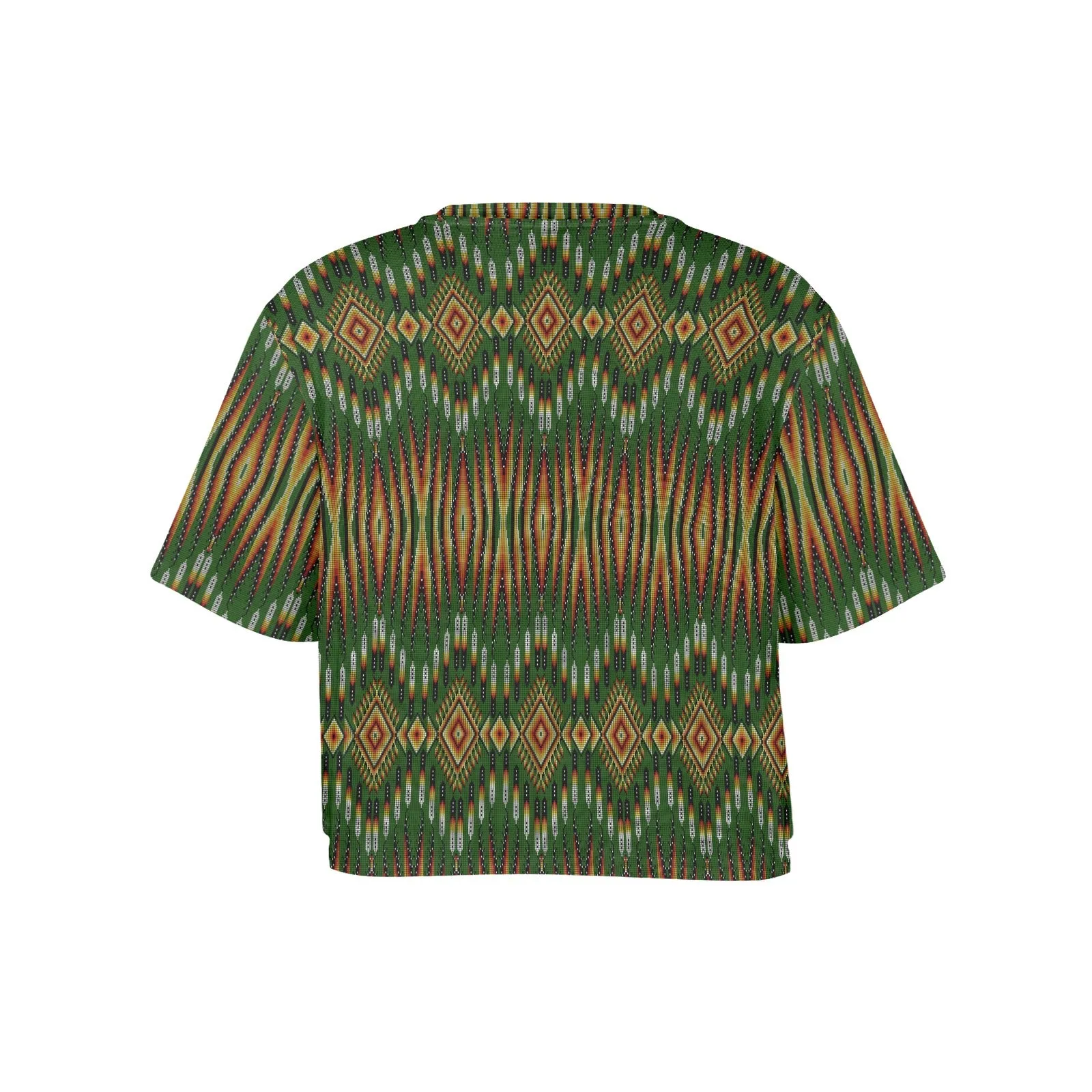 Fire Feather Green Women's Cropped T-shirt