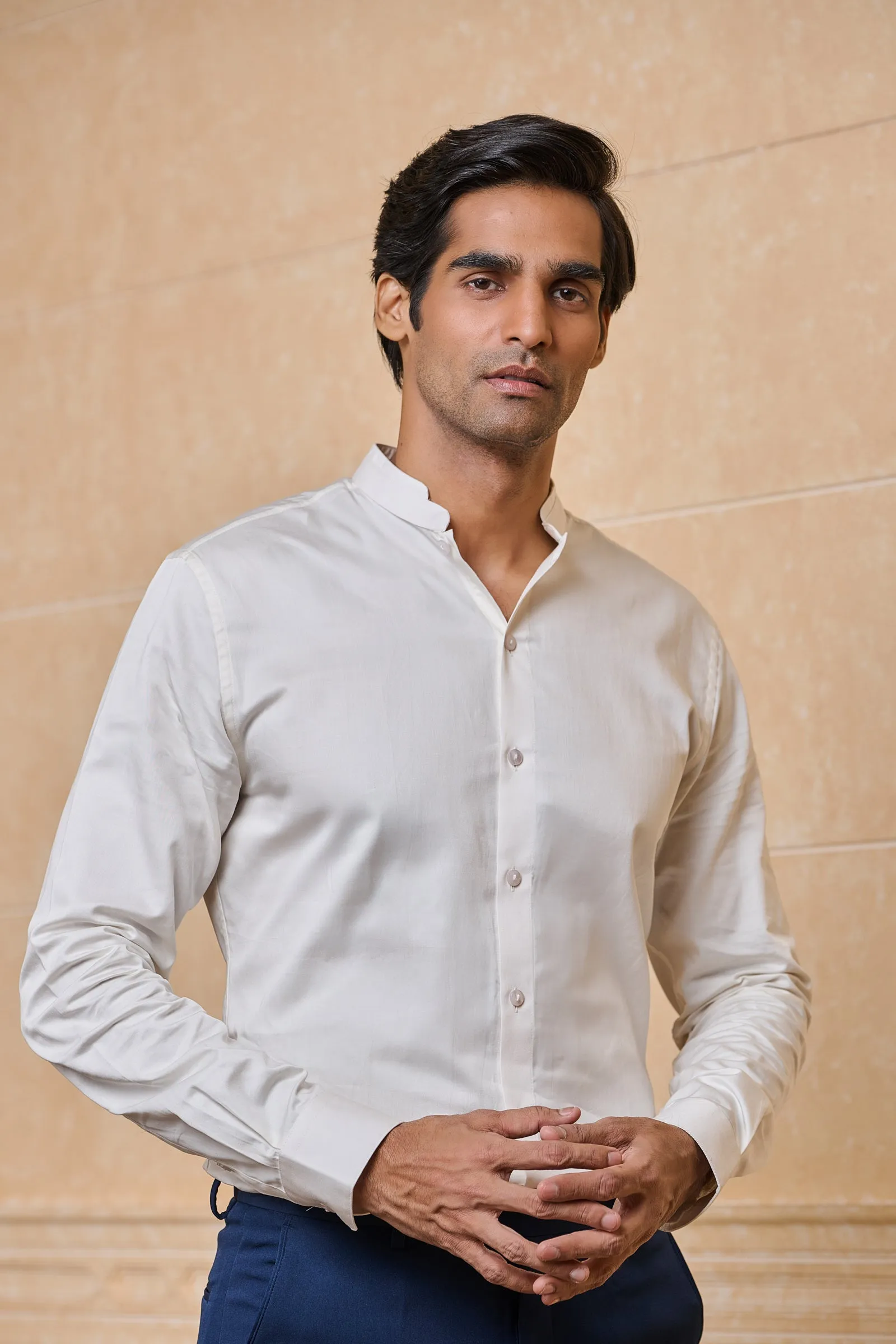 Ivory Solid Casual Shirt