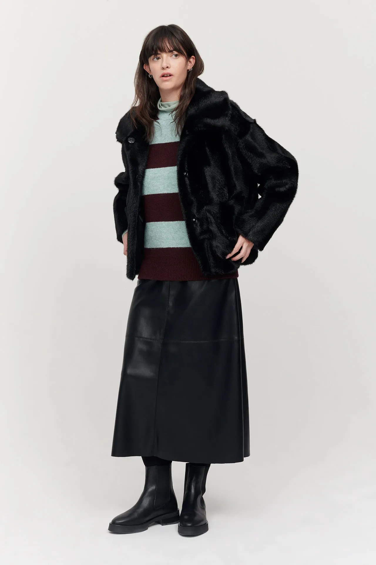 Jakke Traci Mink Coat in Black