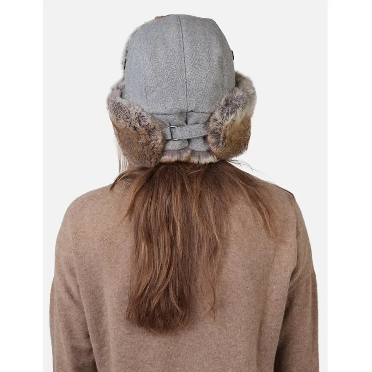 Kamikaze Bomber Hat - Grey Herringbone