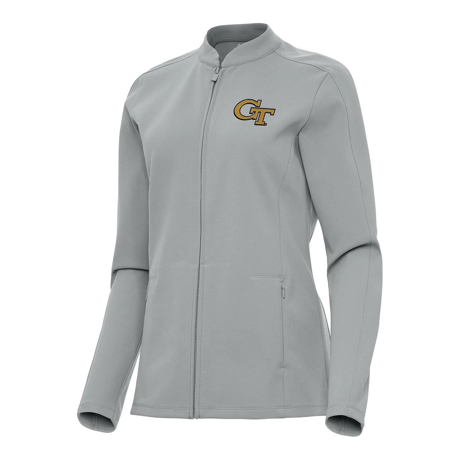 Ladies Georgia Tech Yellow Jackets Regard Full Zip Grey Jacket