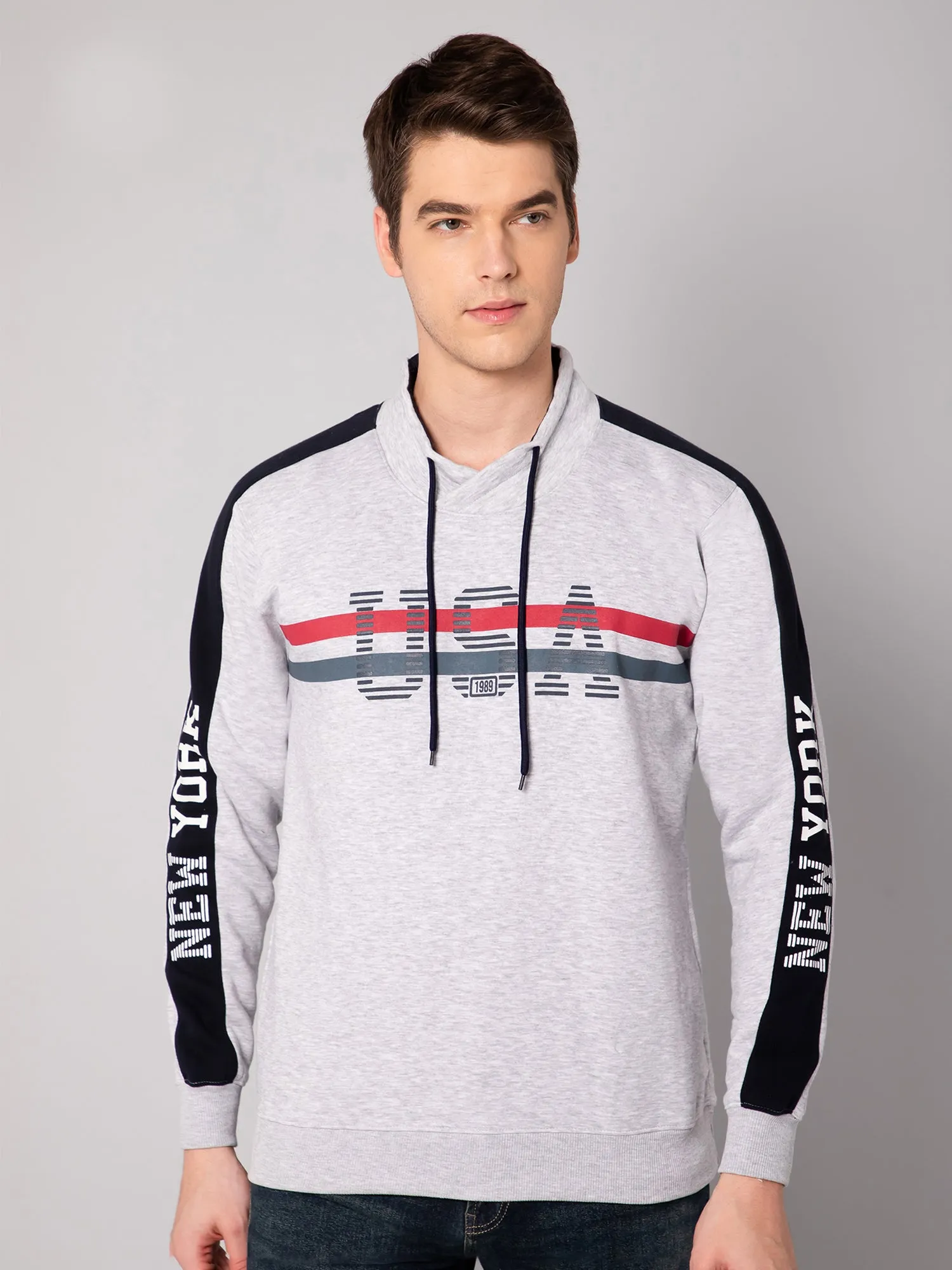 Mens Grey Melange Sweatshirt