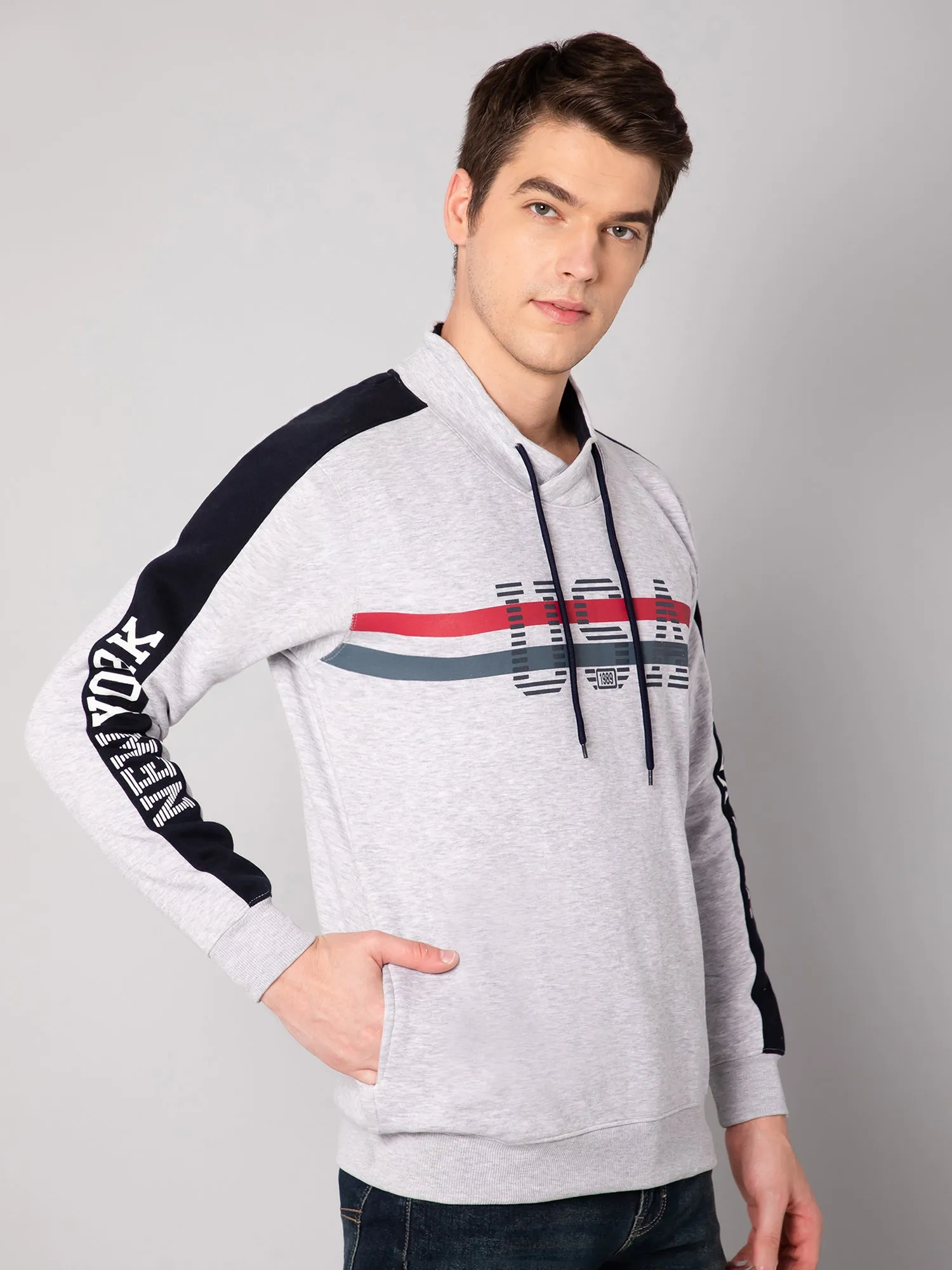 Mens Grey Melange Sweatshirt