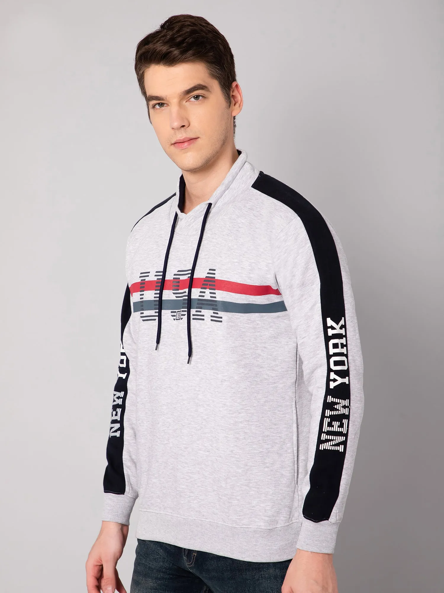 Mens Grey Melange Sweatshirt