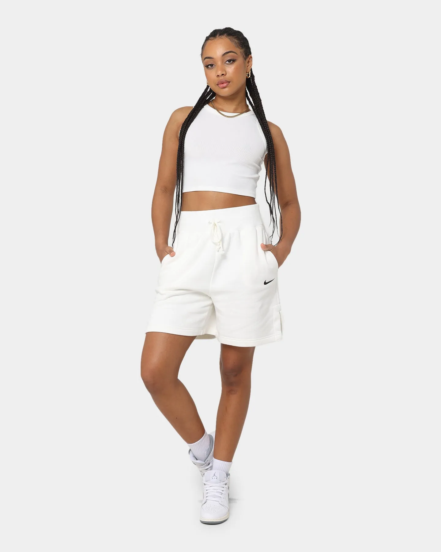 Nike Women's Nike Sportswear Phoenix Fleece High-Waisted Baller Shorts Sail/Black