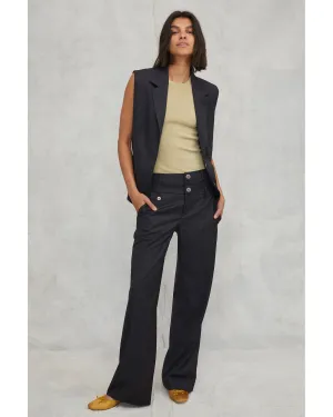 Obie Asymmetrical Double Waist Trouser