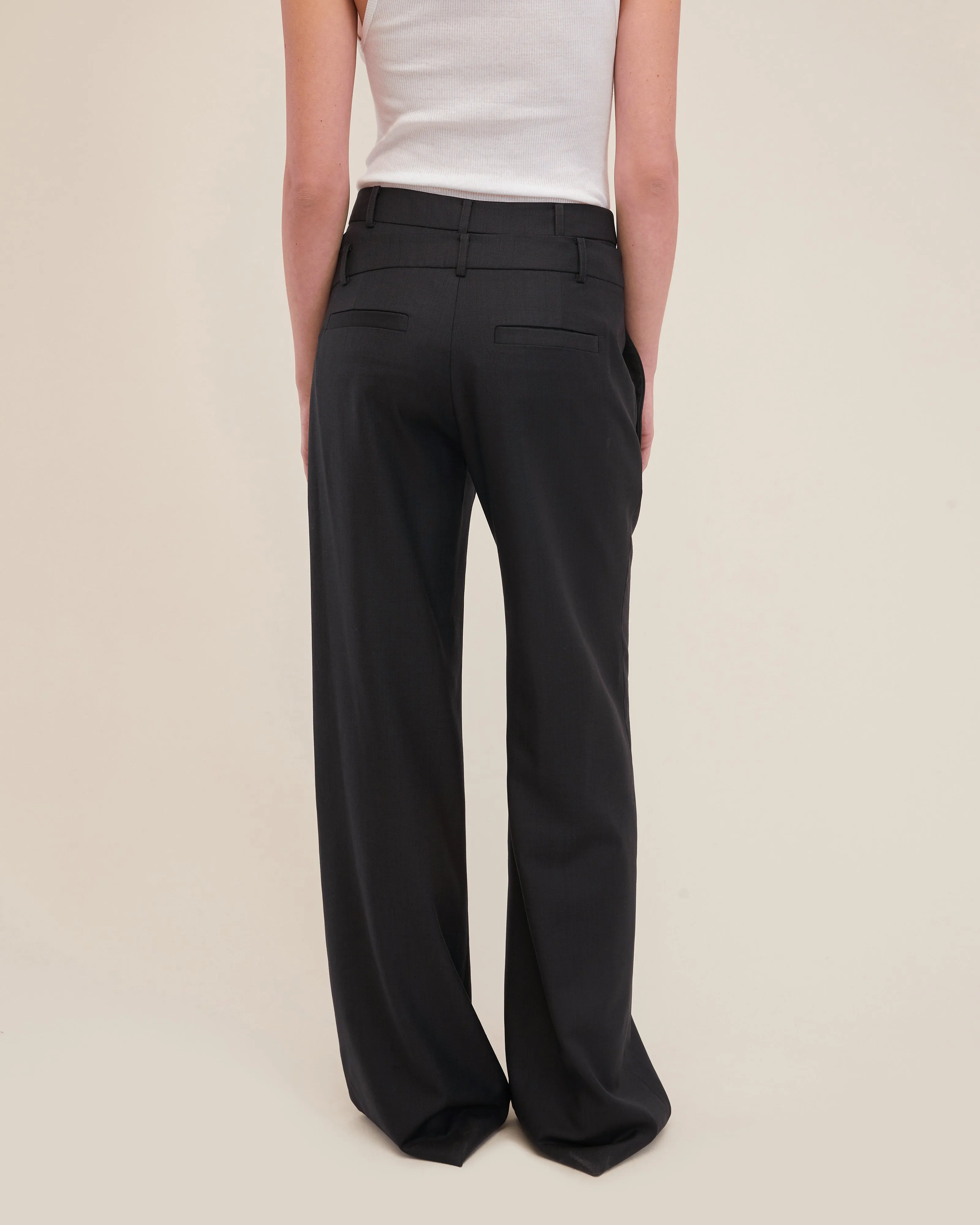 Obie Asymmetrical Double Waist Trouser