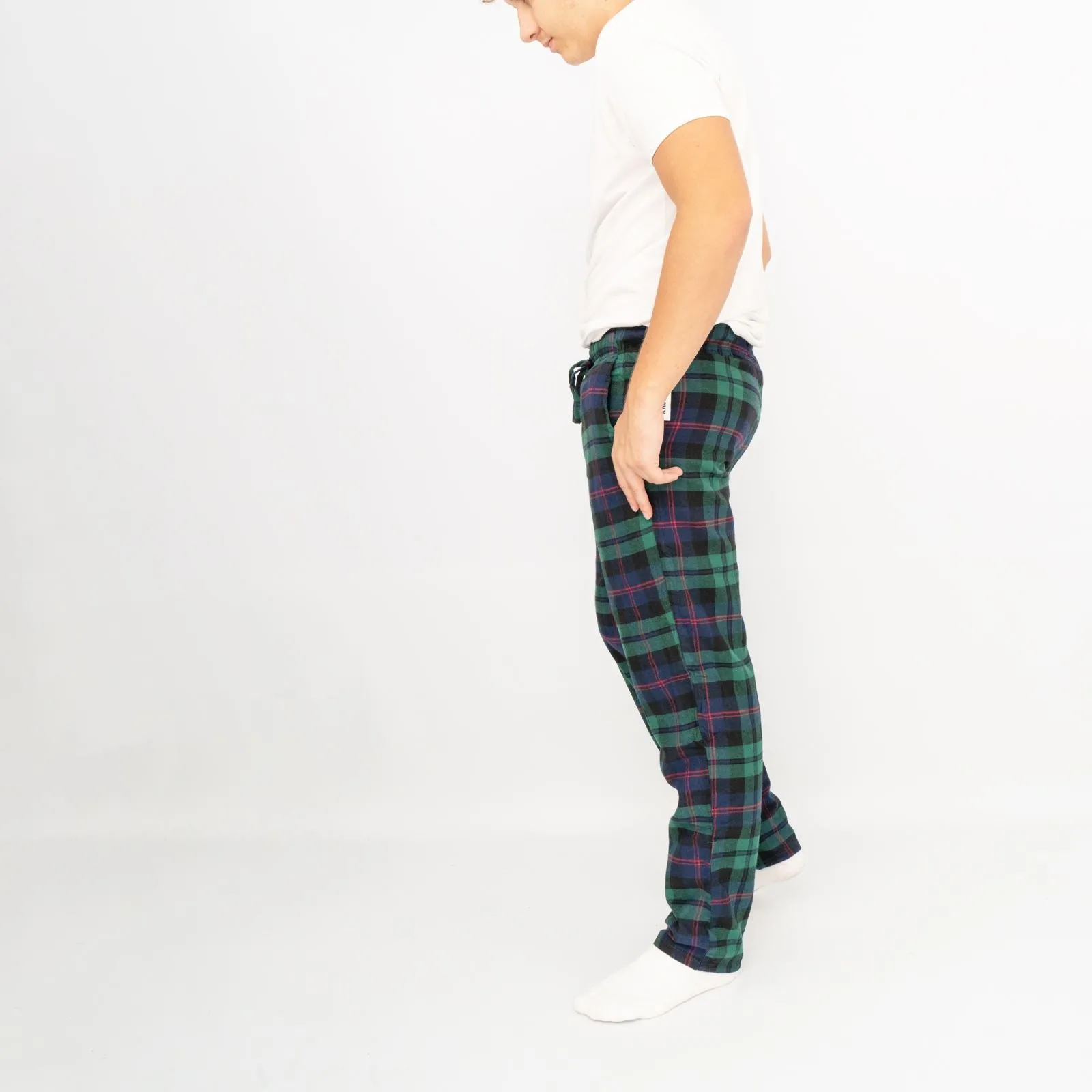 Old Navy Mens Green Tartan Plaid Flannel Pyjama Bottoms