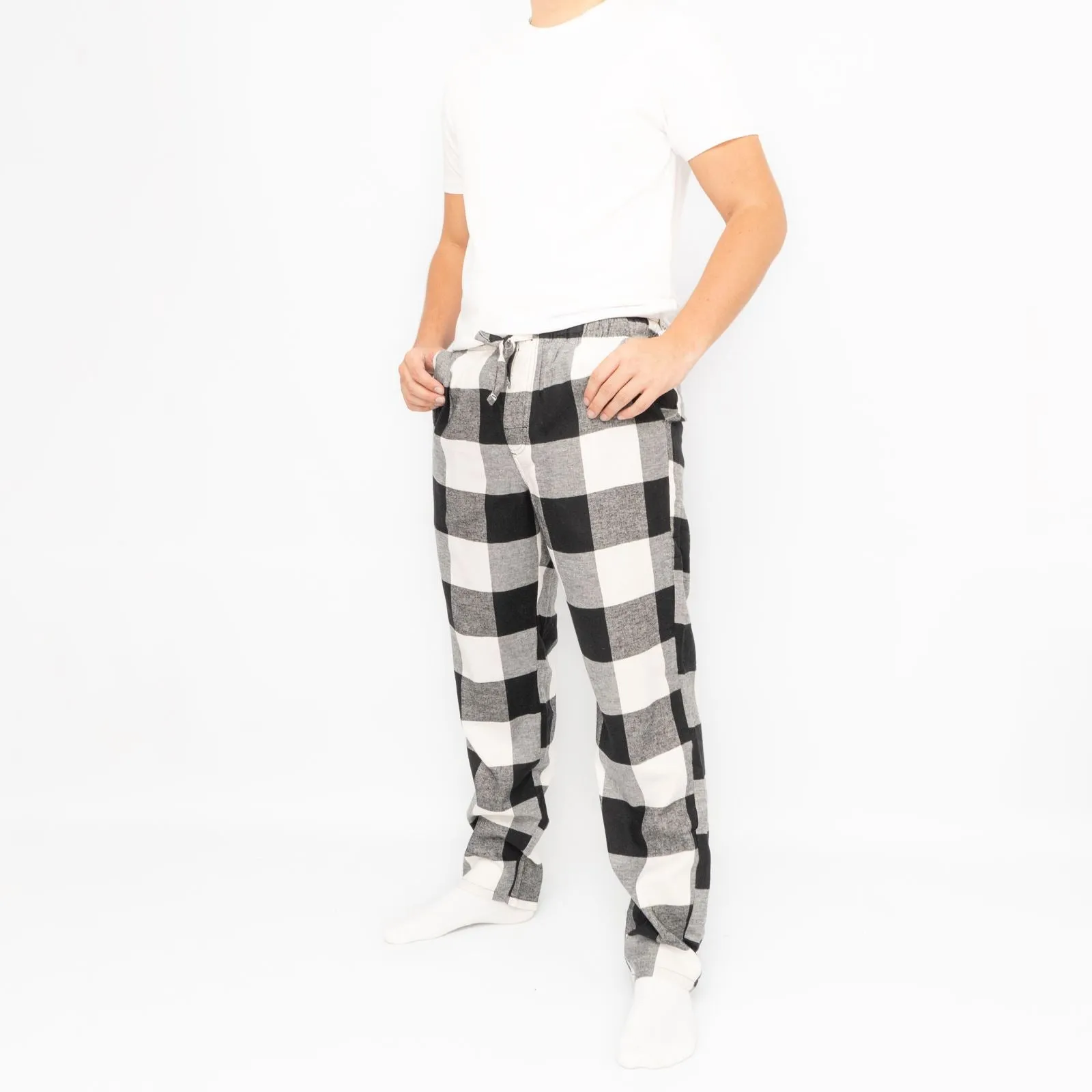 Old Navy Mens Plaid Tartan PJ Black Buffalo Style Bottoms