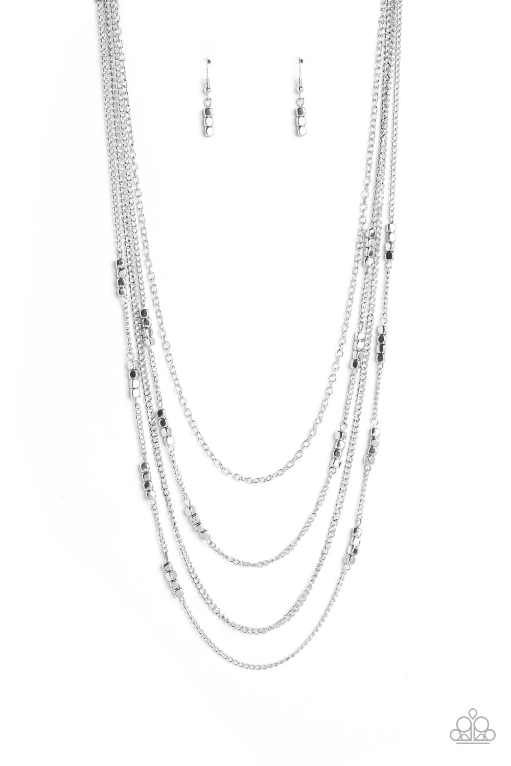 Paparazzi Metallic Monarch - Silver Necklace