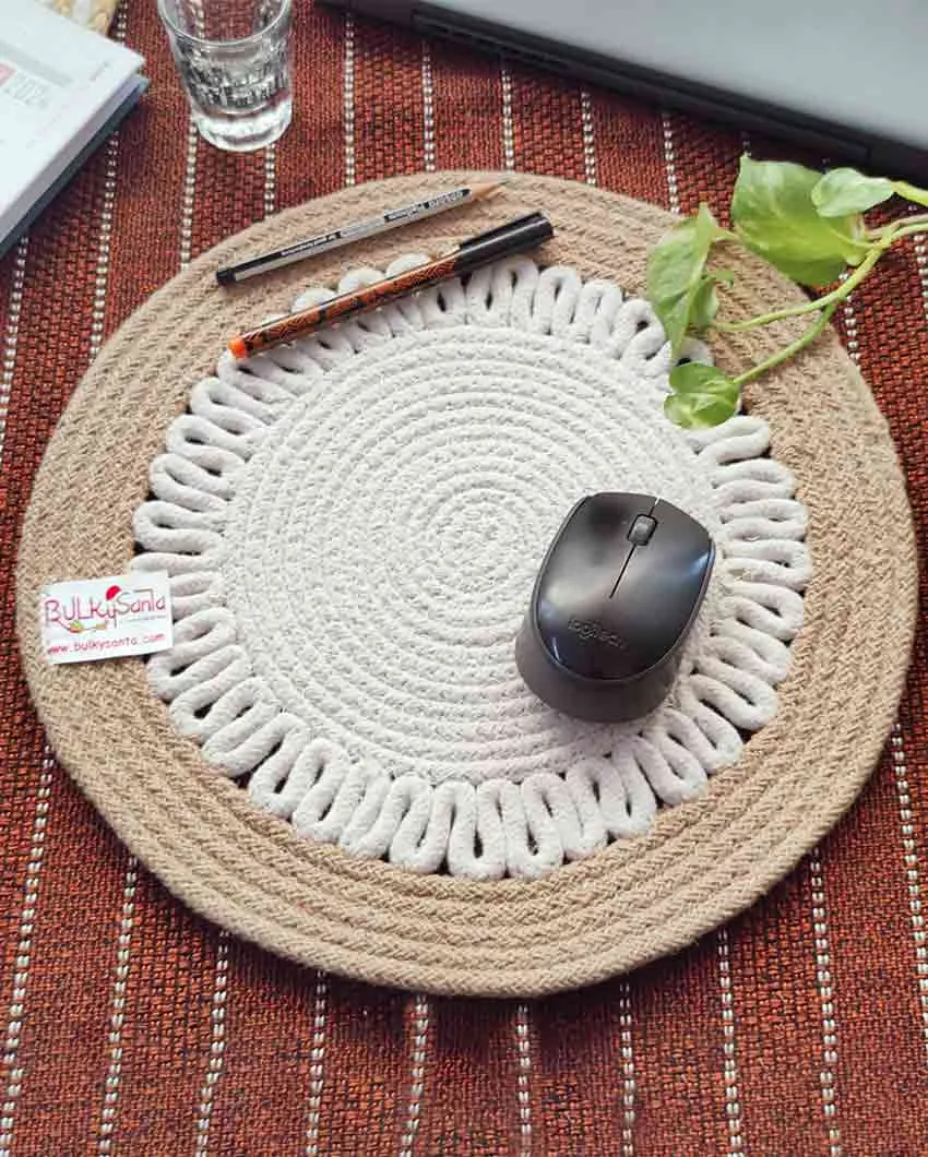 Payal Cotton Reversible Round Table Placemats | 14 X 1 inches