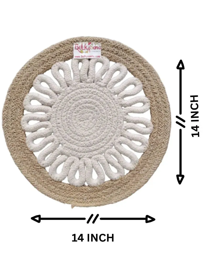 Payal Cotton Reversible Round Table Placemats | 14 X 1 inches