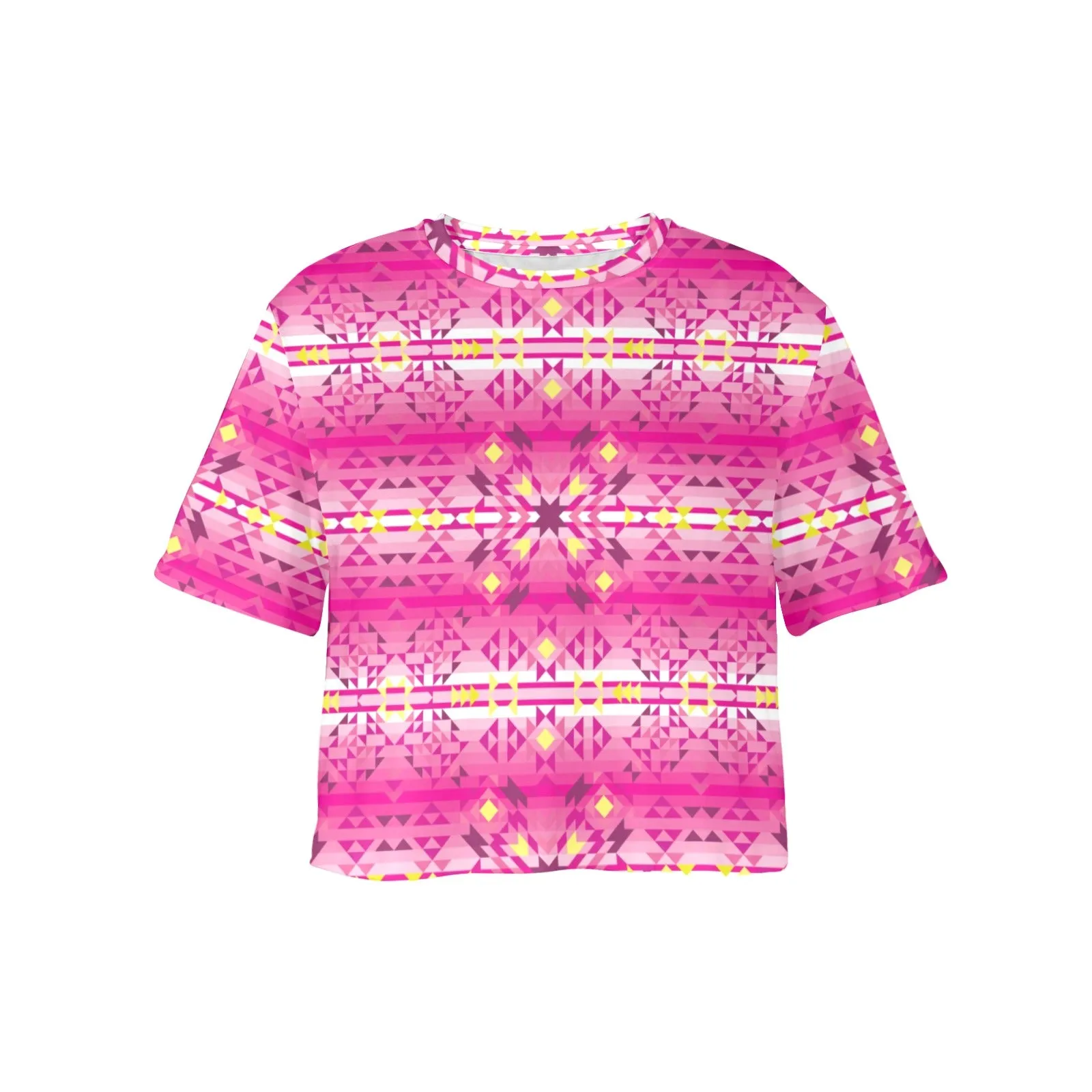 Pink Star Women's Cropped T-shirt