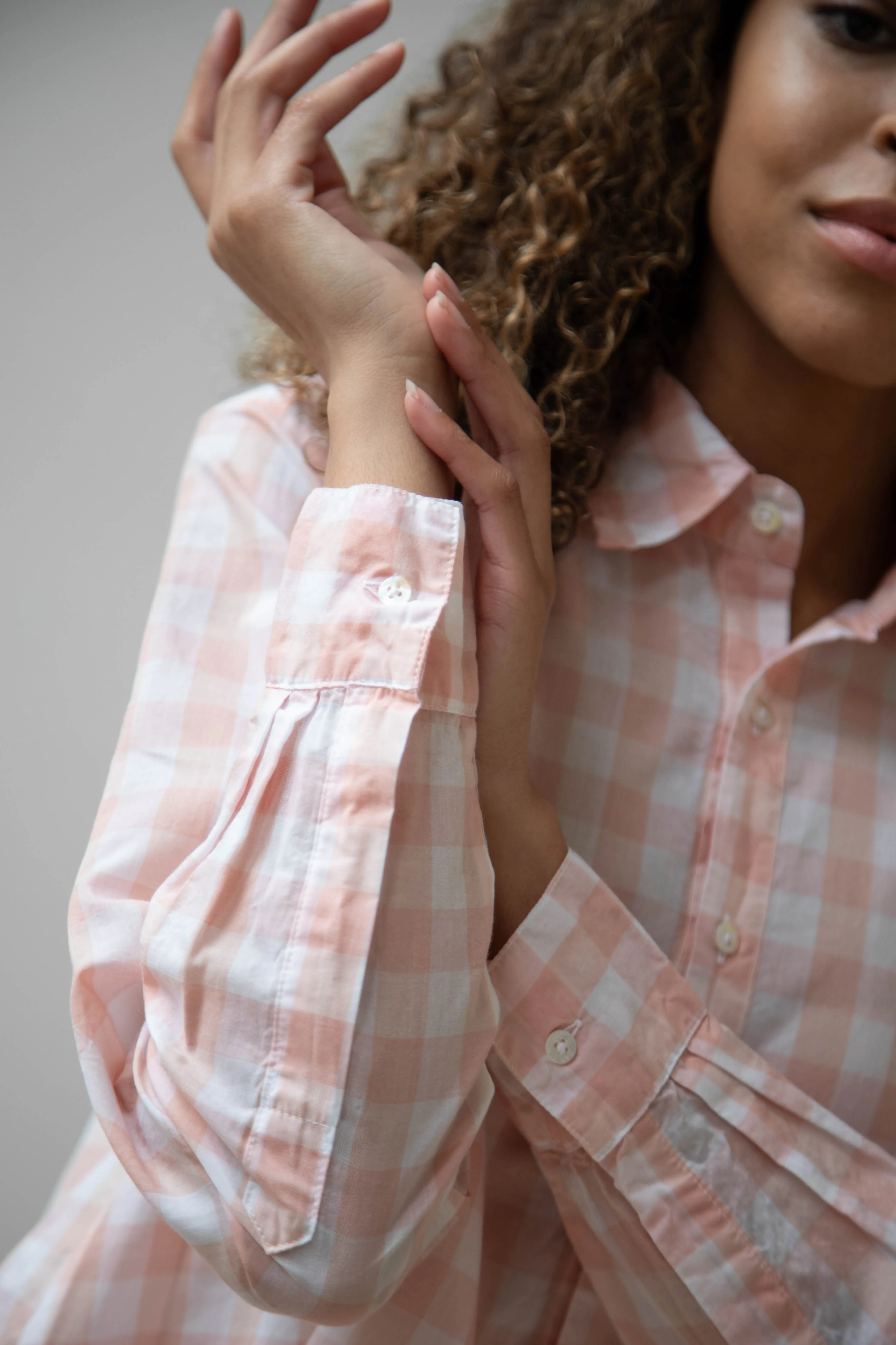 Pip-Squeak Chapeau 9 Button Shirt Pink Check