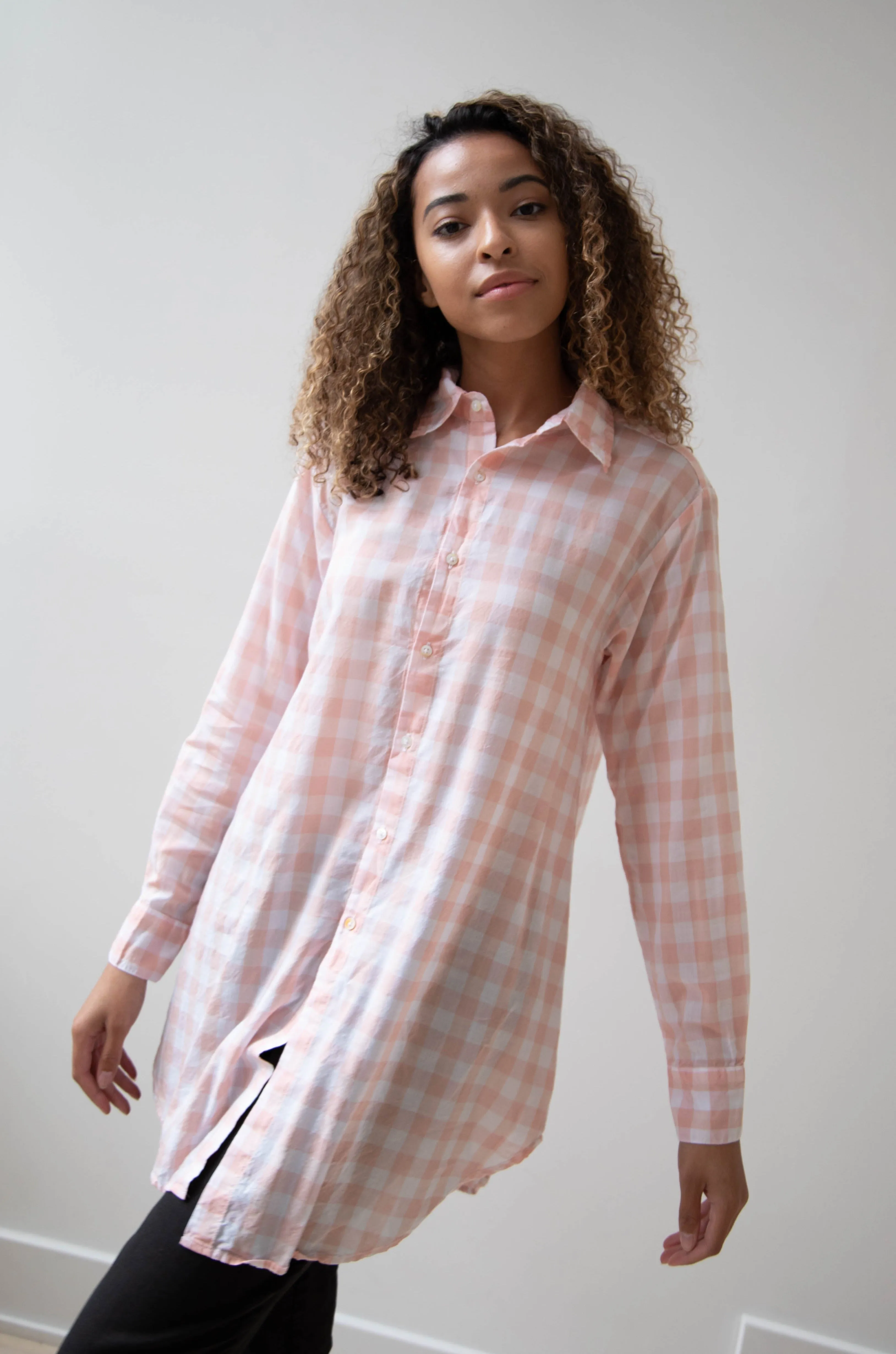 Pip-Squeak Chapeau 9 Button Shirt Pink Check