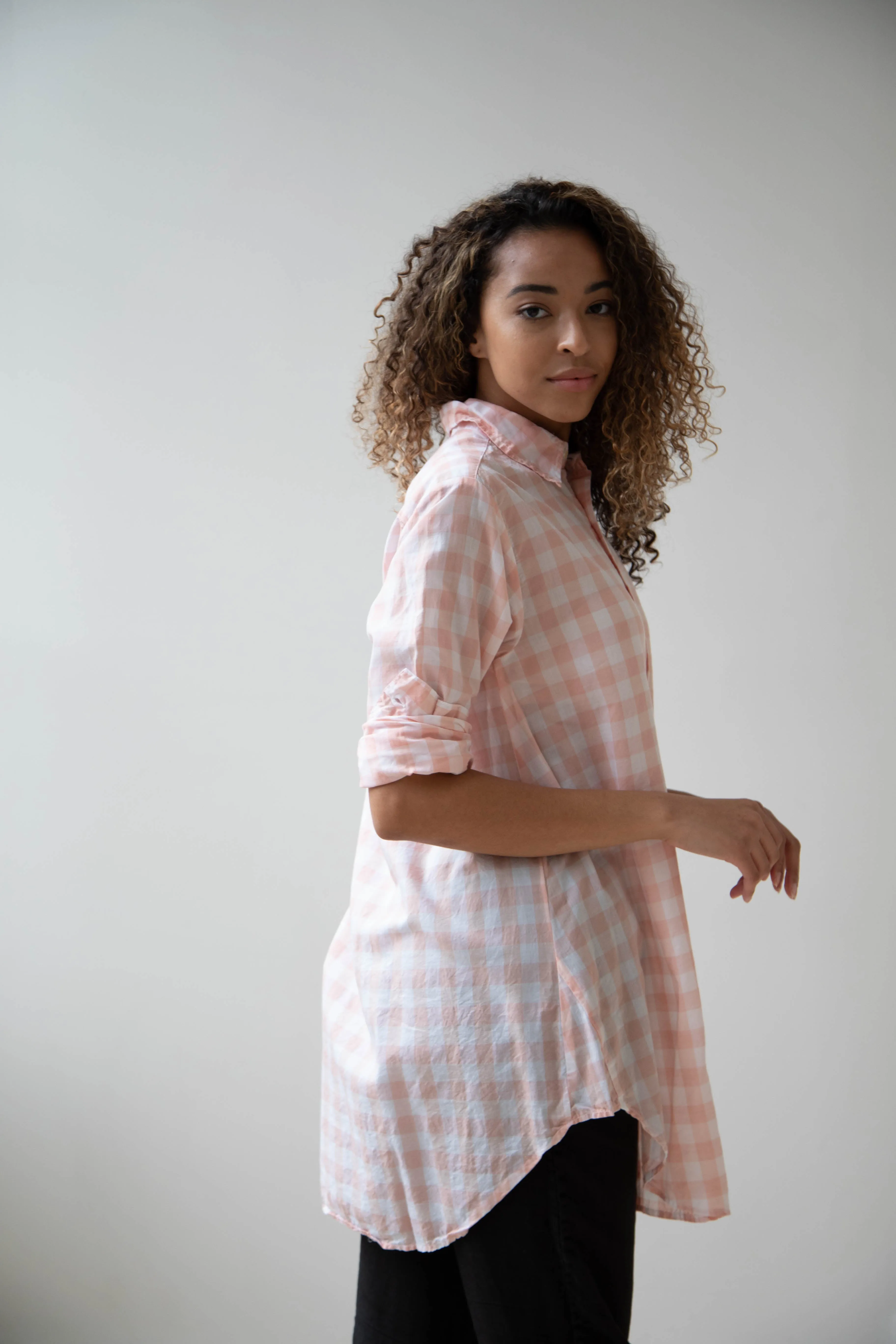 Pip-Squeak Chapeau 9 Button Shirt Pink Check