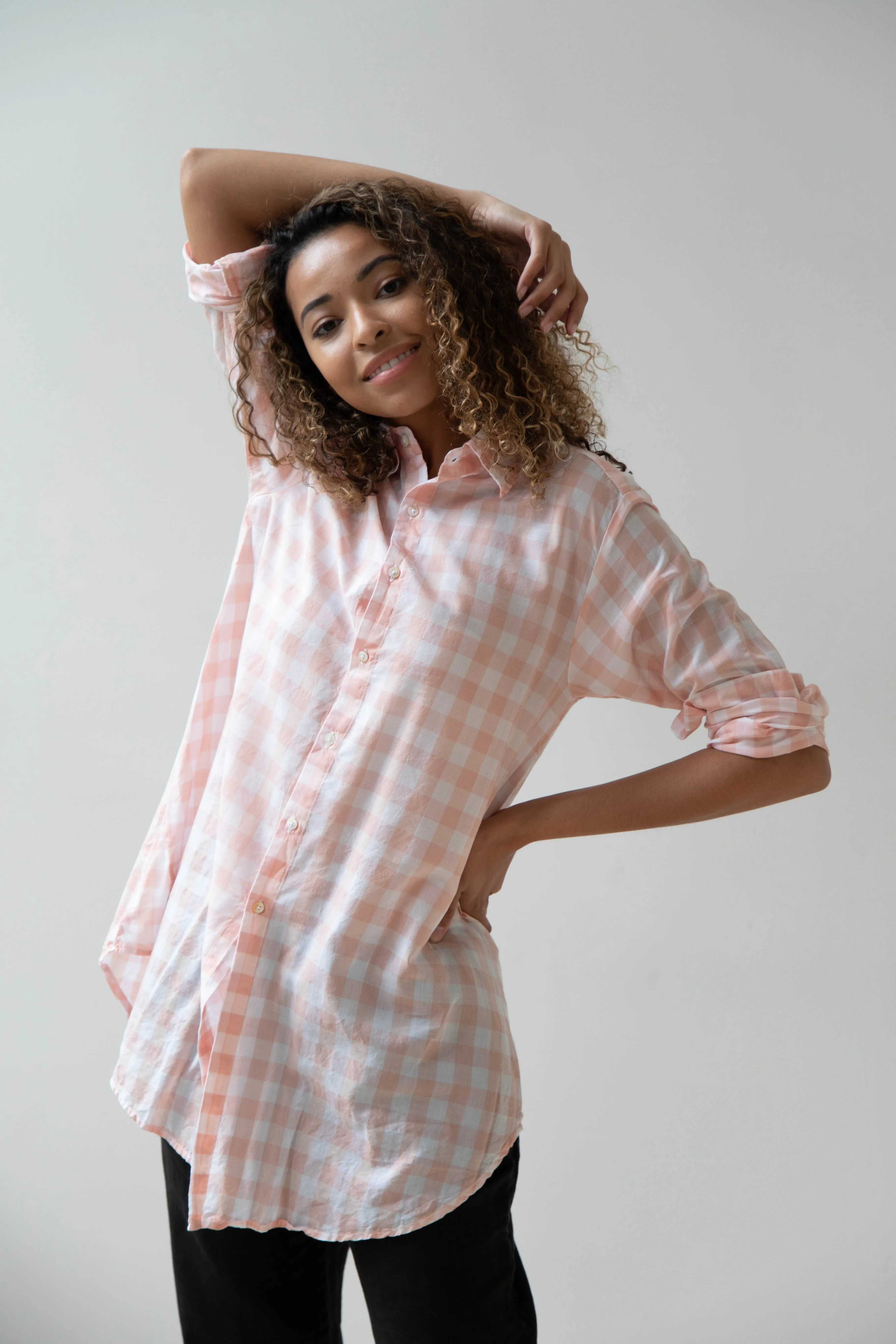 Pip-Squeak Chapeau 9 Button Shirt Pink Check