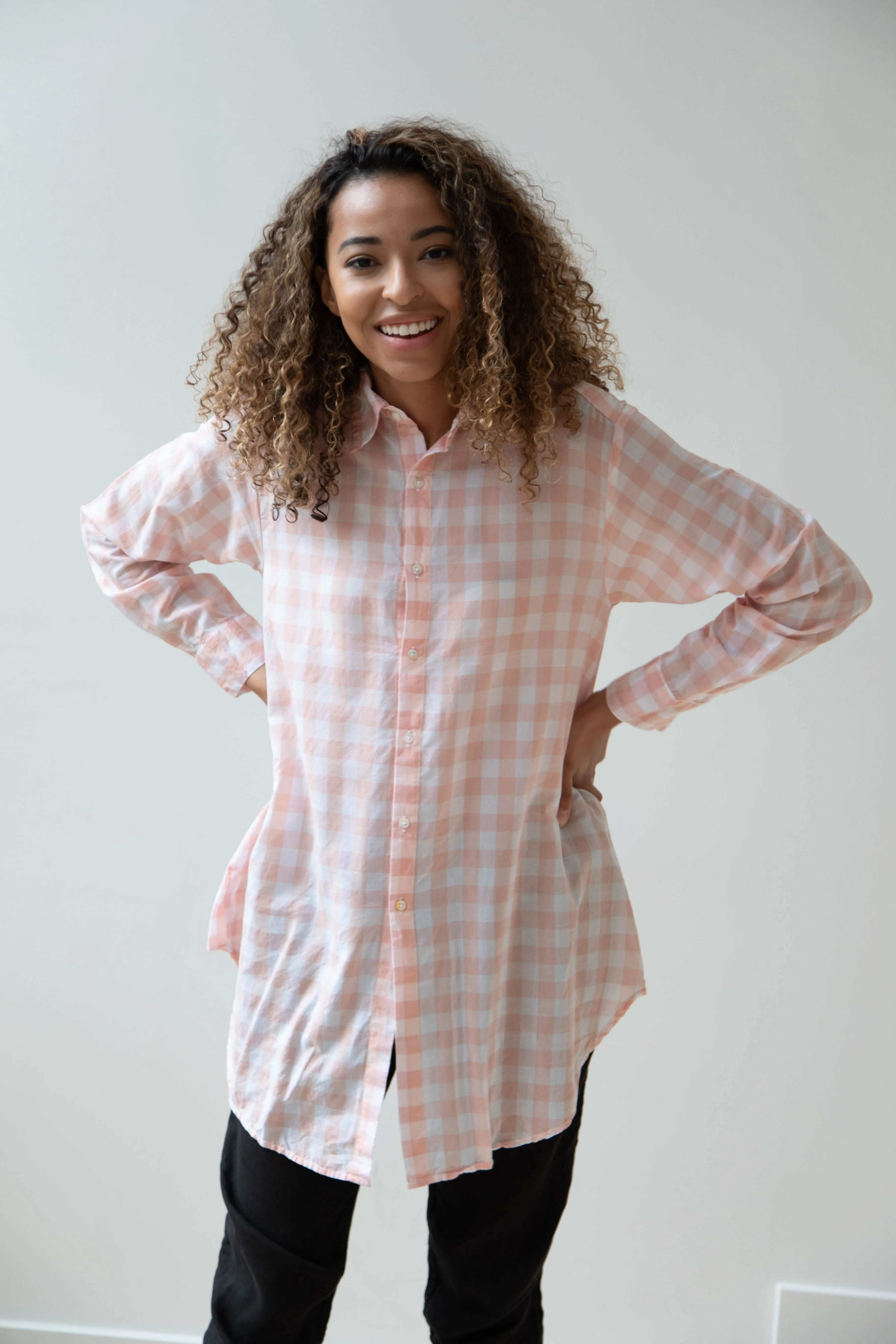 Pip-Squeak Chapeau 9 Button Shirt Pink Check