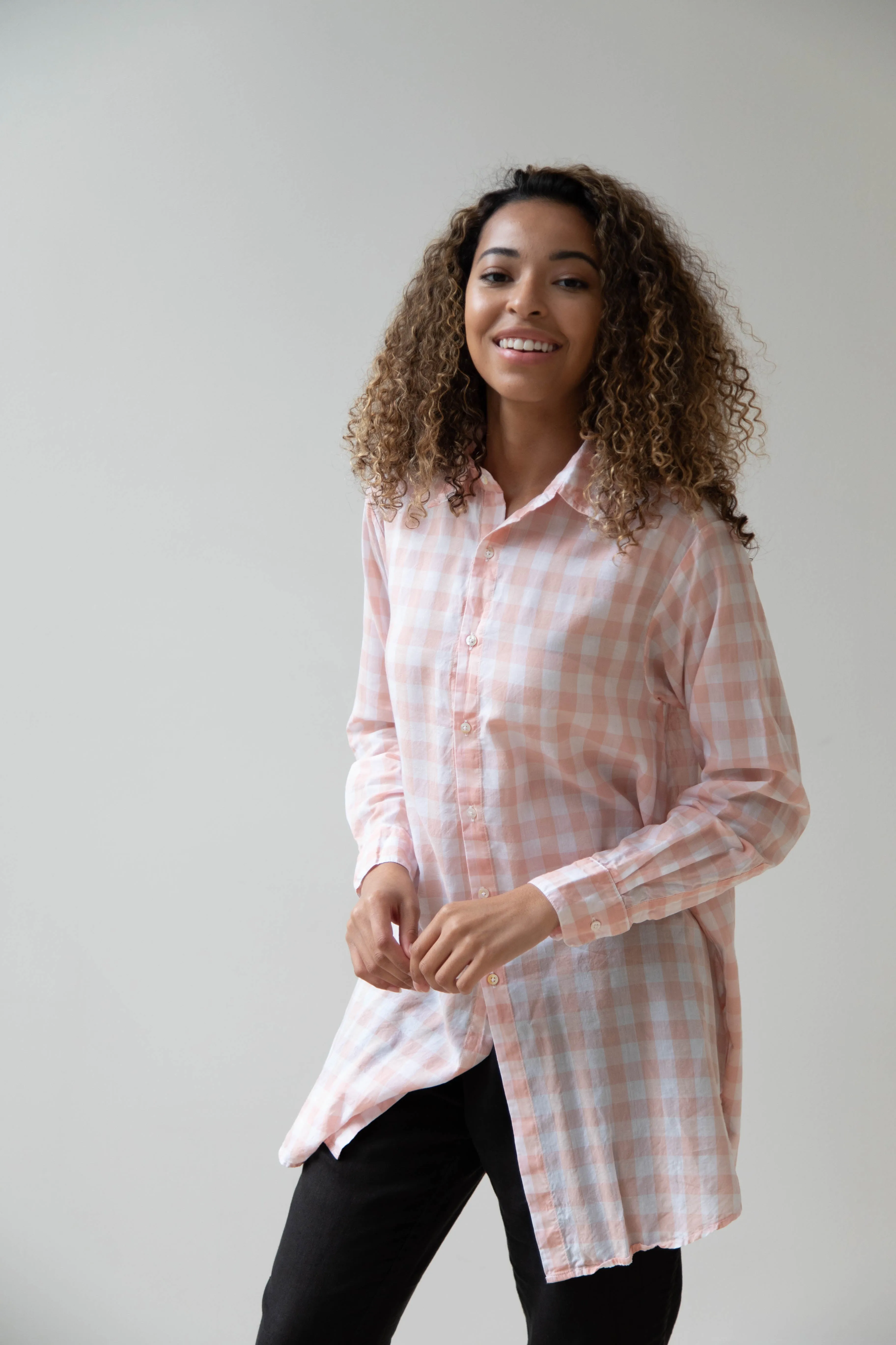 Pip-Squeak Chapeau 9 Button Shirt Pink Check