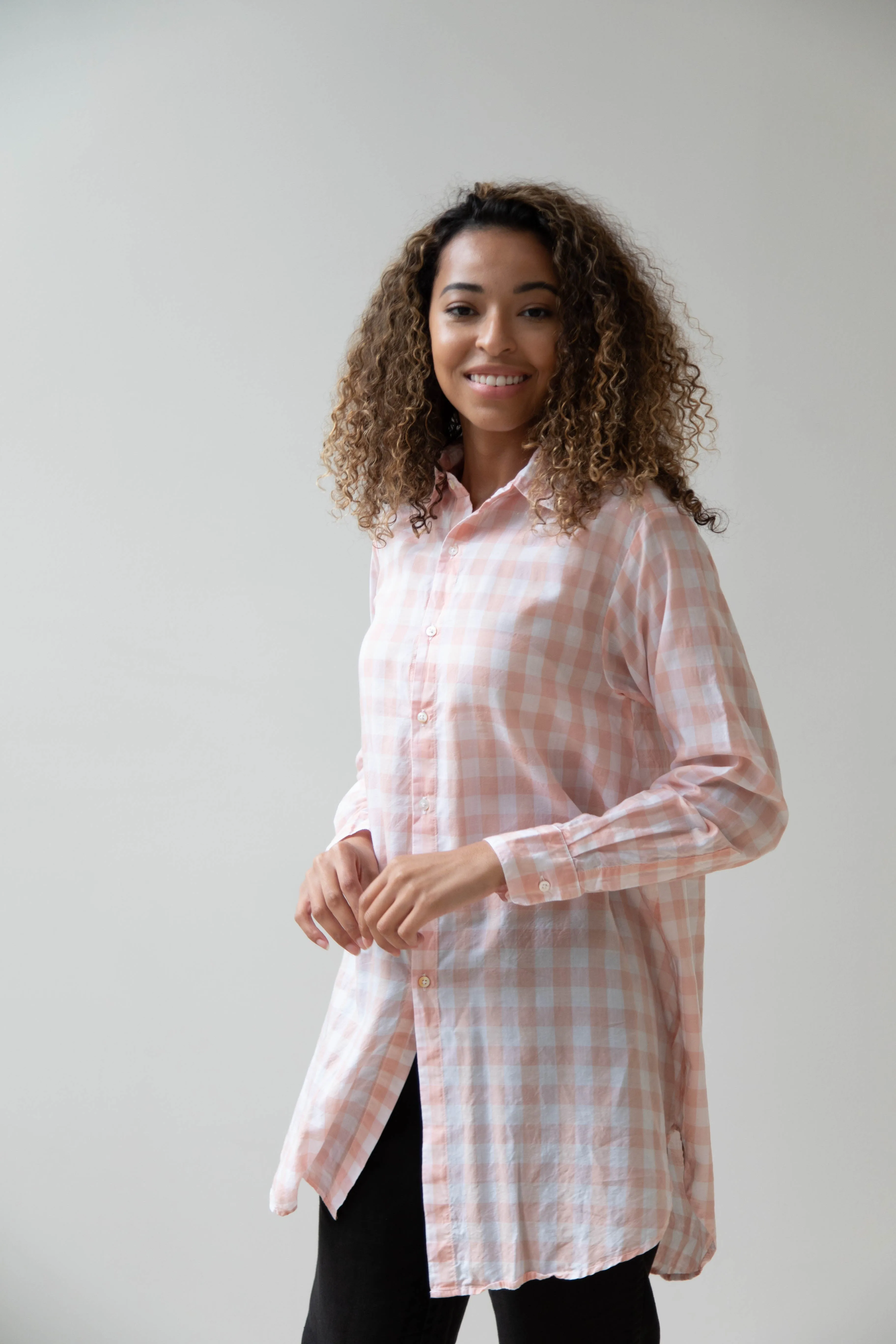 Pip-Squeak Chapeau 9 Button Shirt Pink Check