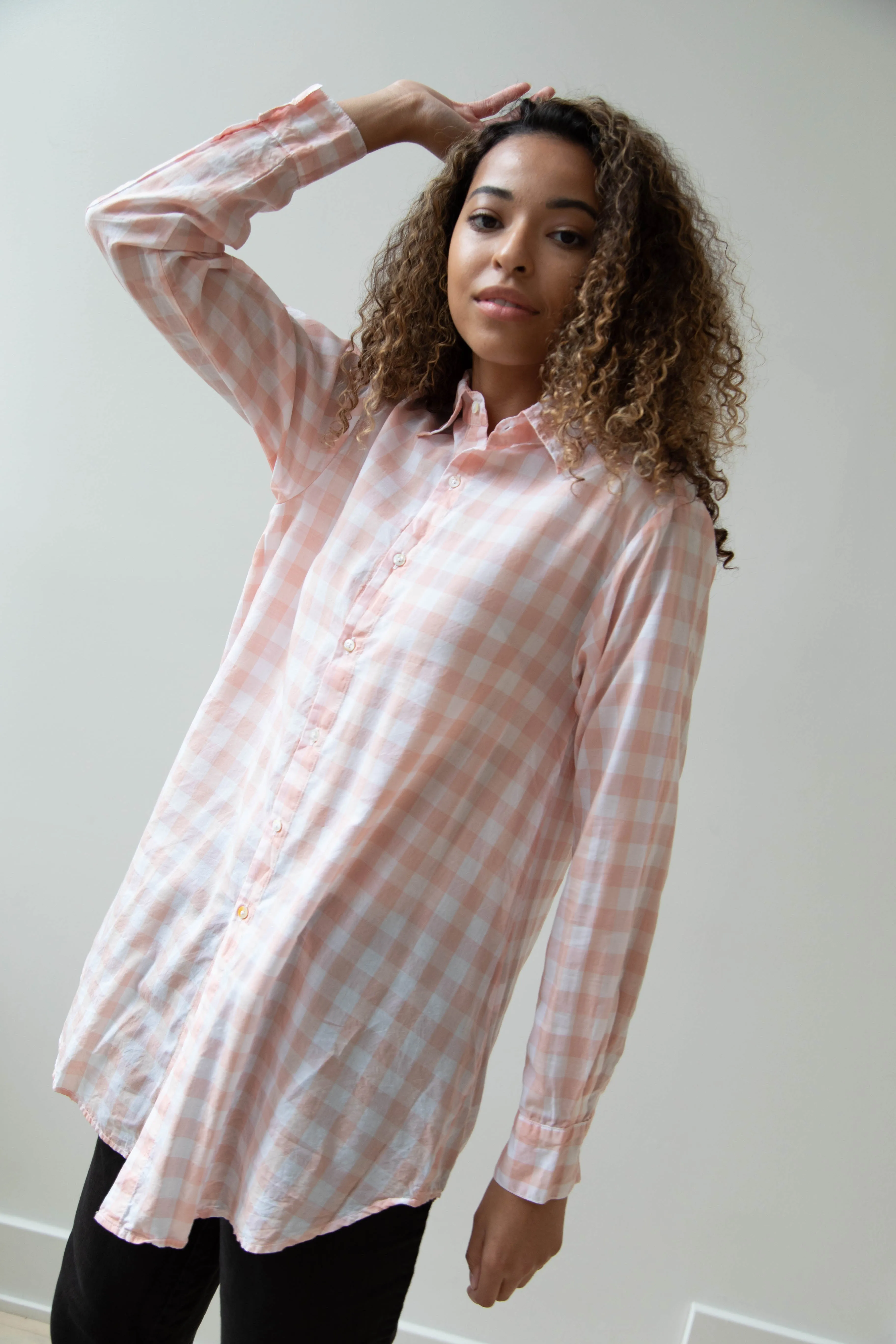 Pip-Squeak Chapeau 9 Button Shirt Pink Check