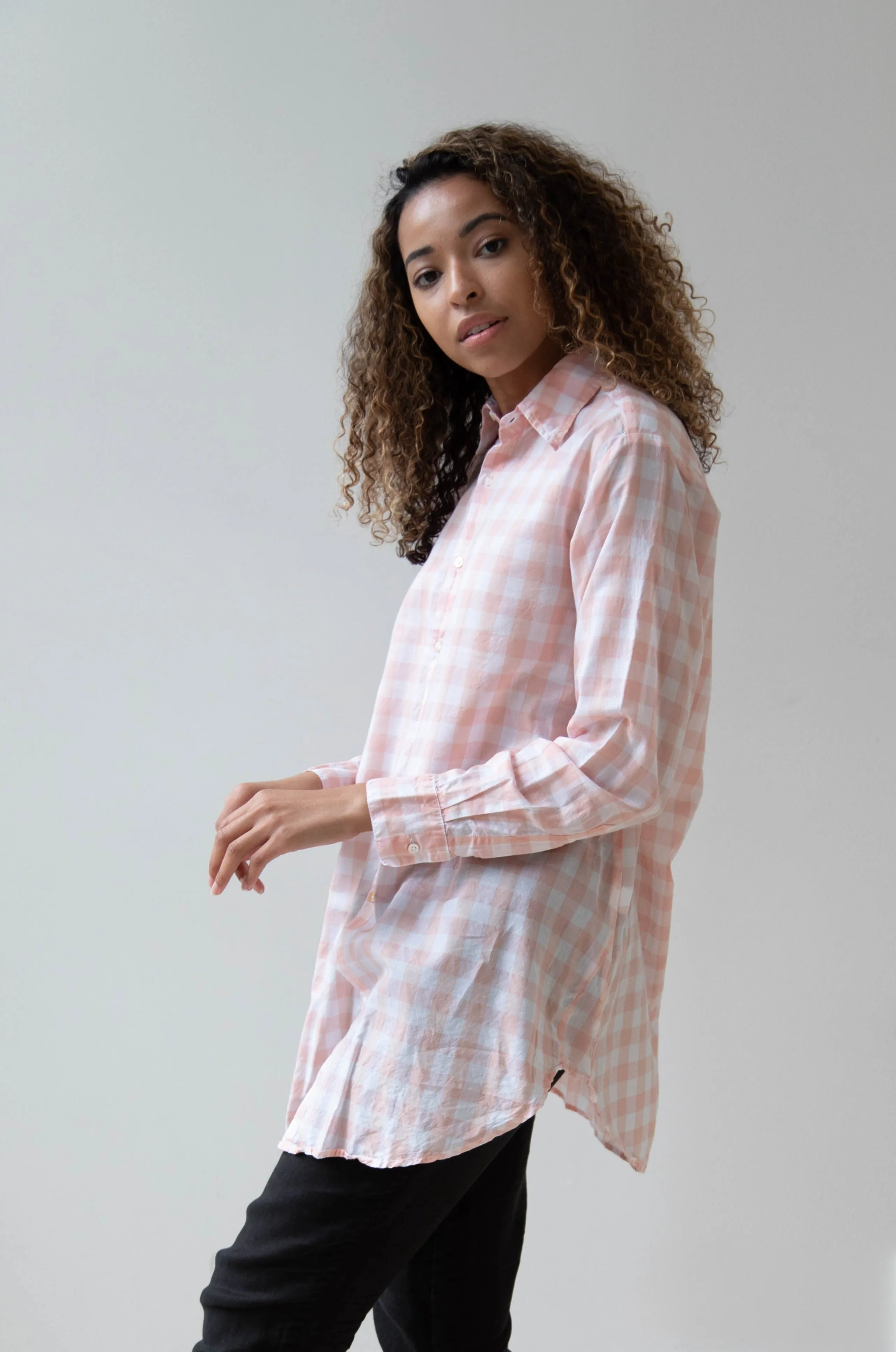 Pip-Squeak Chapeau 9 Button Shirt Pink Check