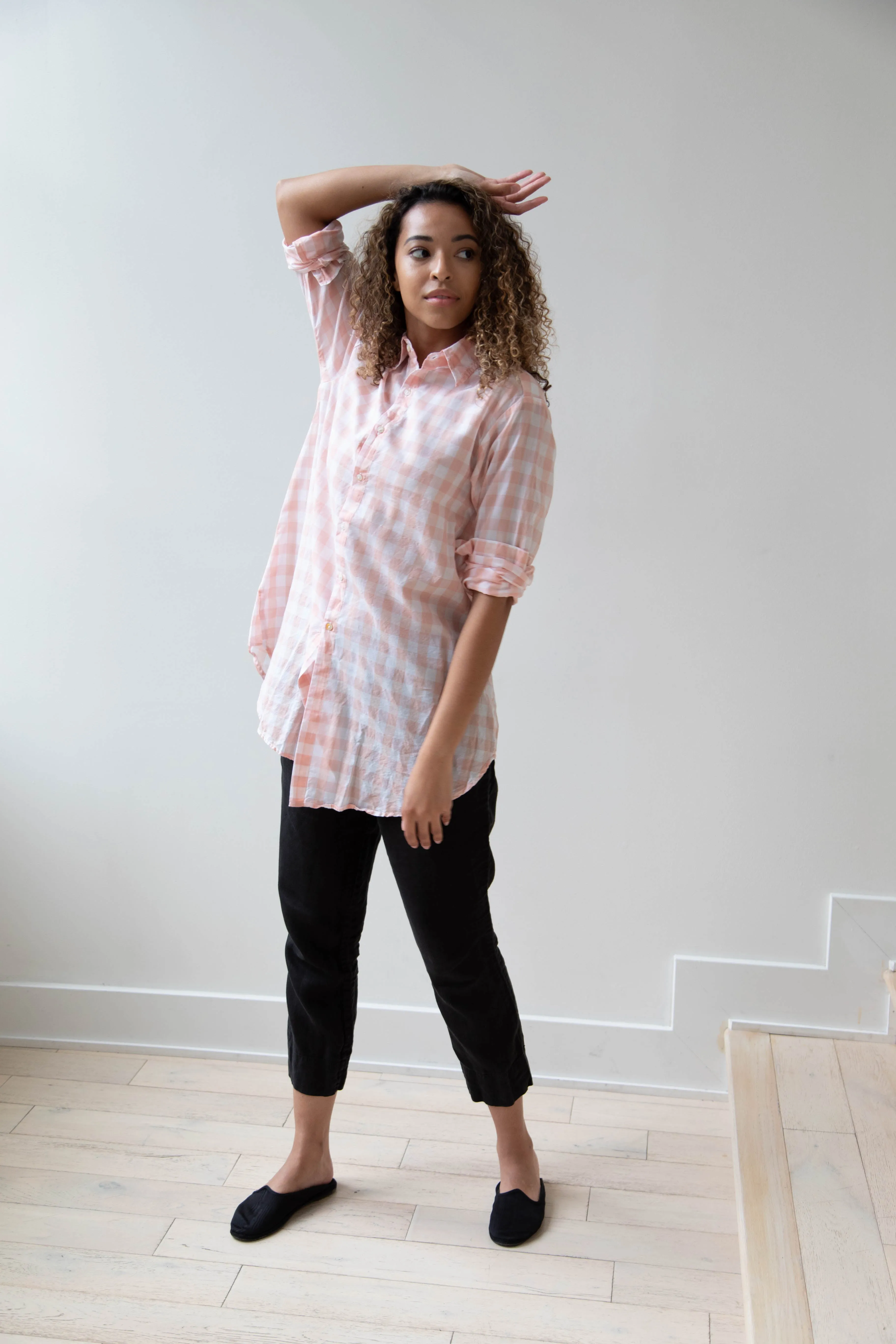 Pip-Squeak Chapeau 9 Button Shirt Pink Check