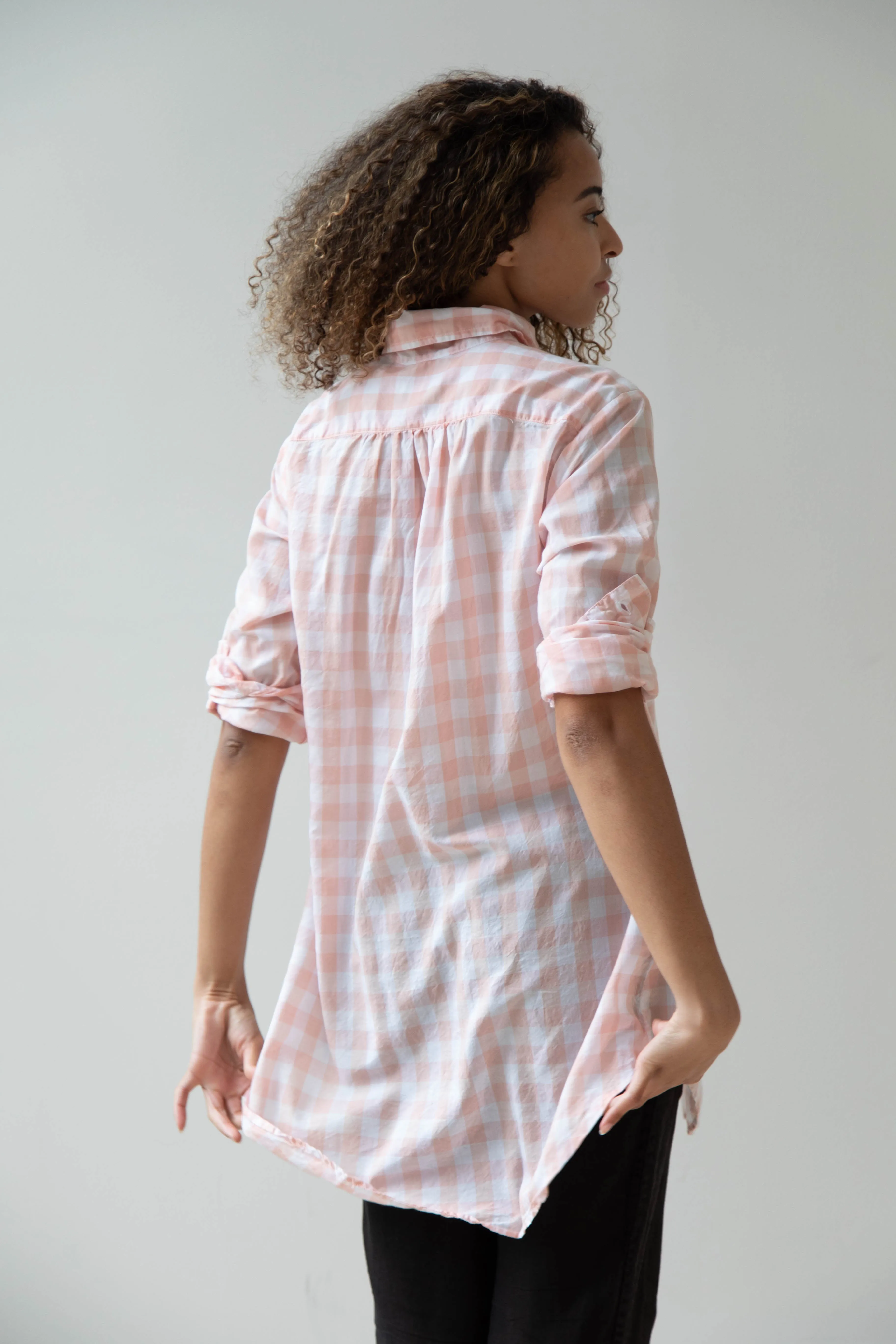 Pip-Squeak Chapeau 9 Button Shirt Pink Check