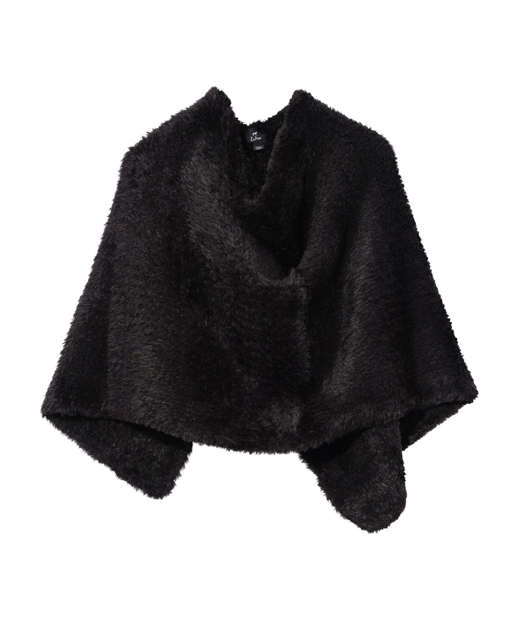 Plush Faux Fur Poncho