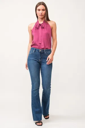 ROSA MID RISE RAW CUT HEM FLARE JEANS BOREALIS