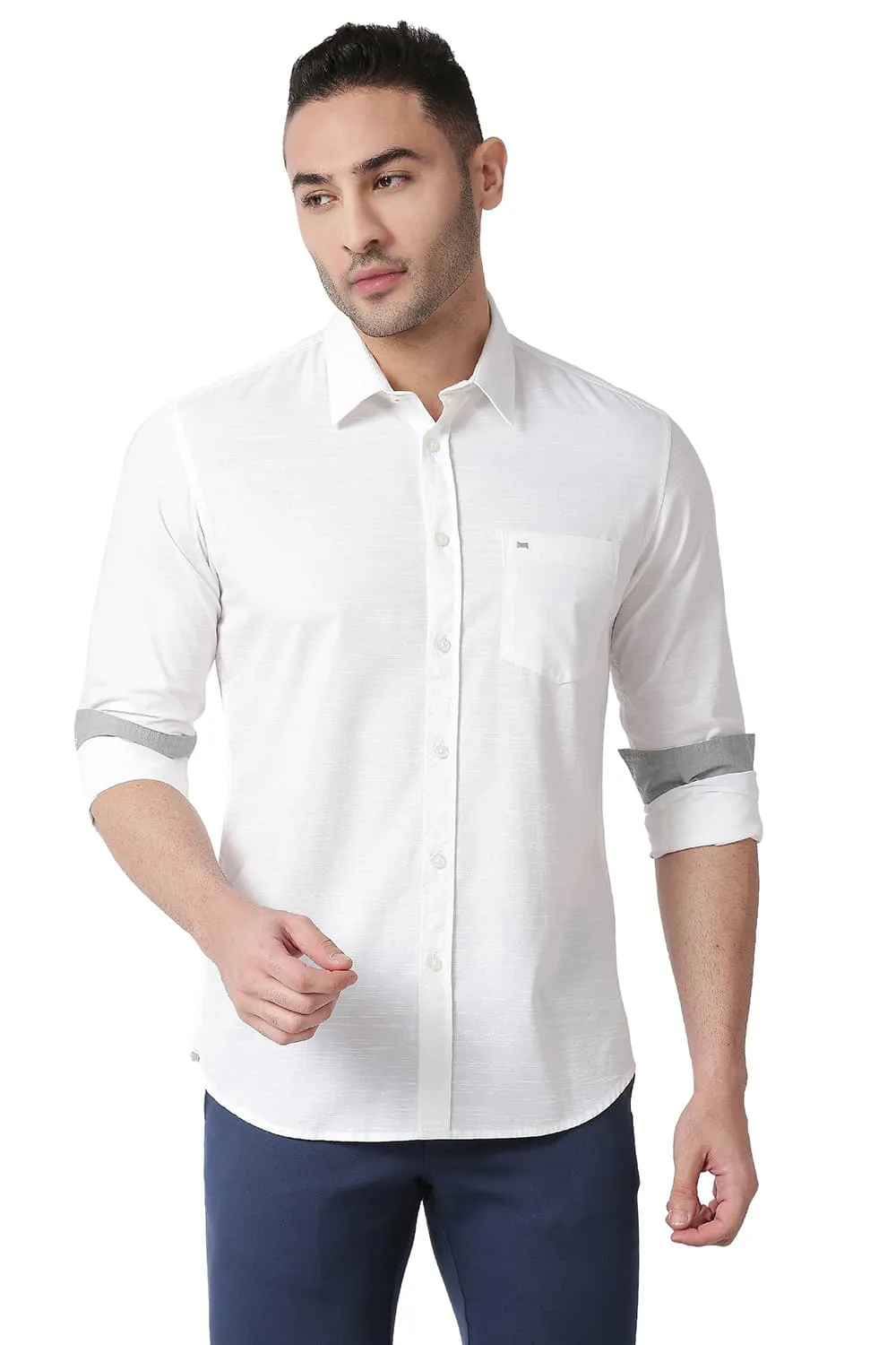 Slim Fit Cotton Slub Shirt