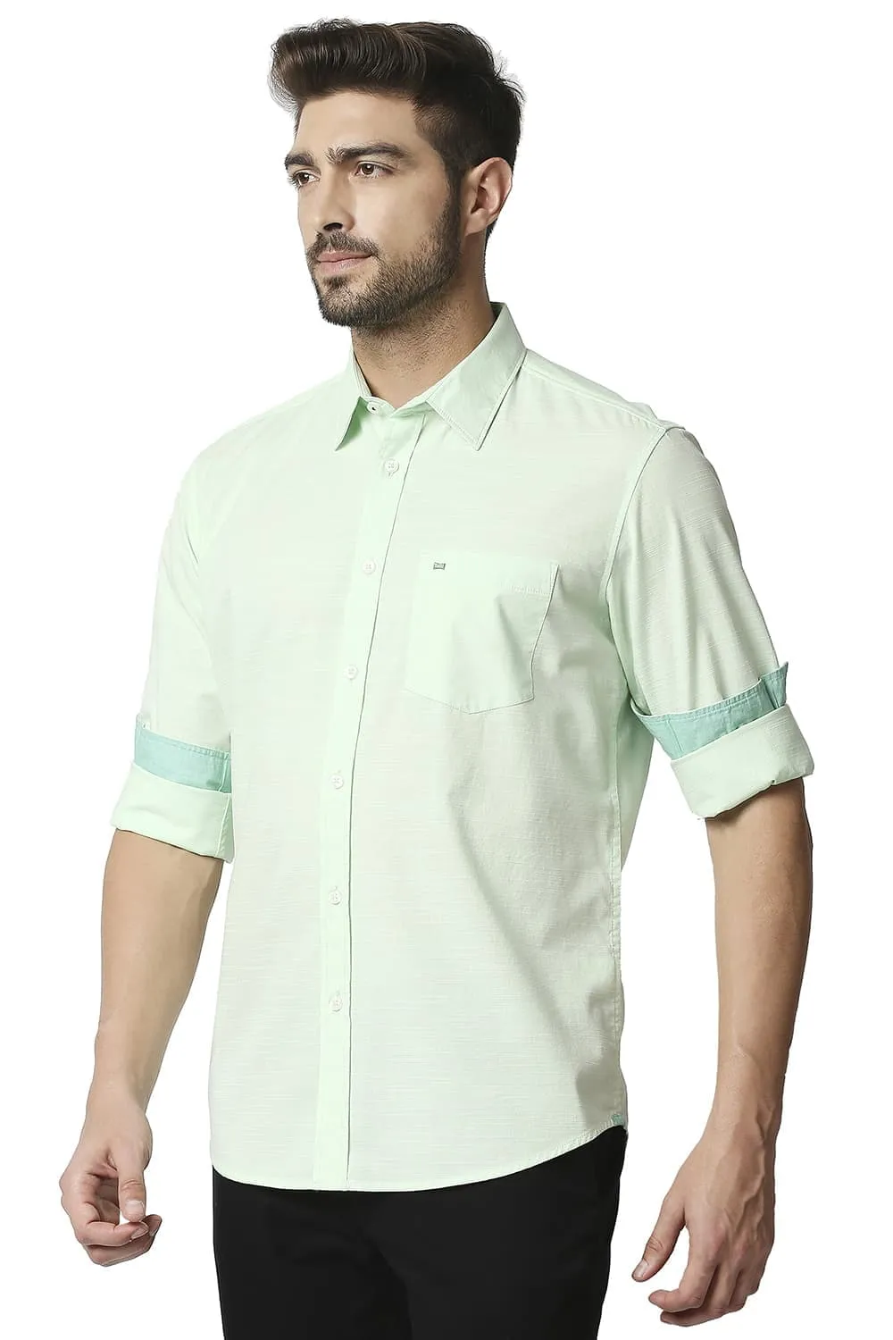 Slim Fit Cotton Slub Shirt