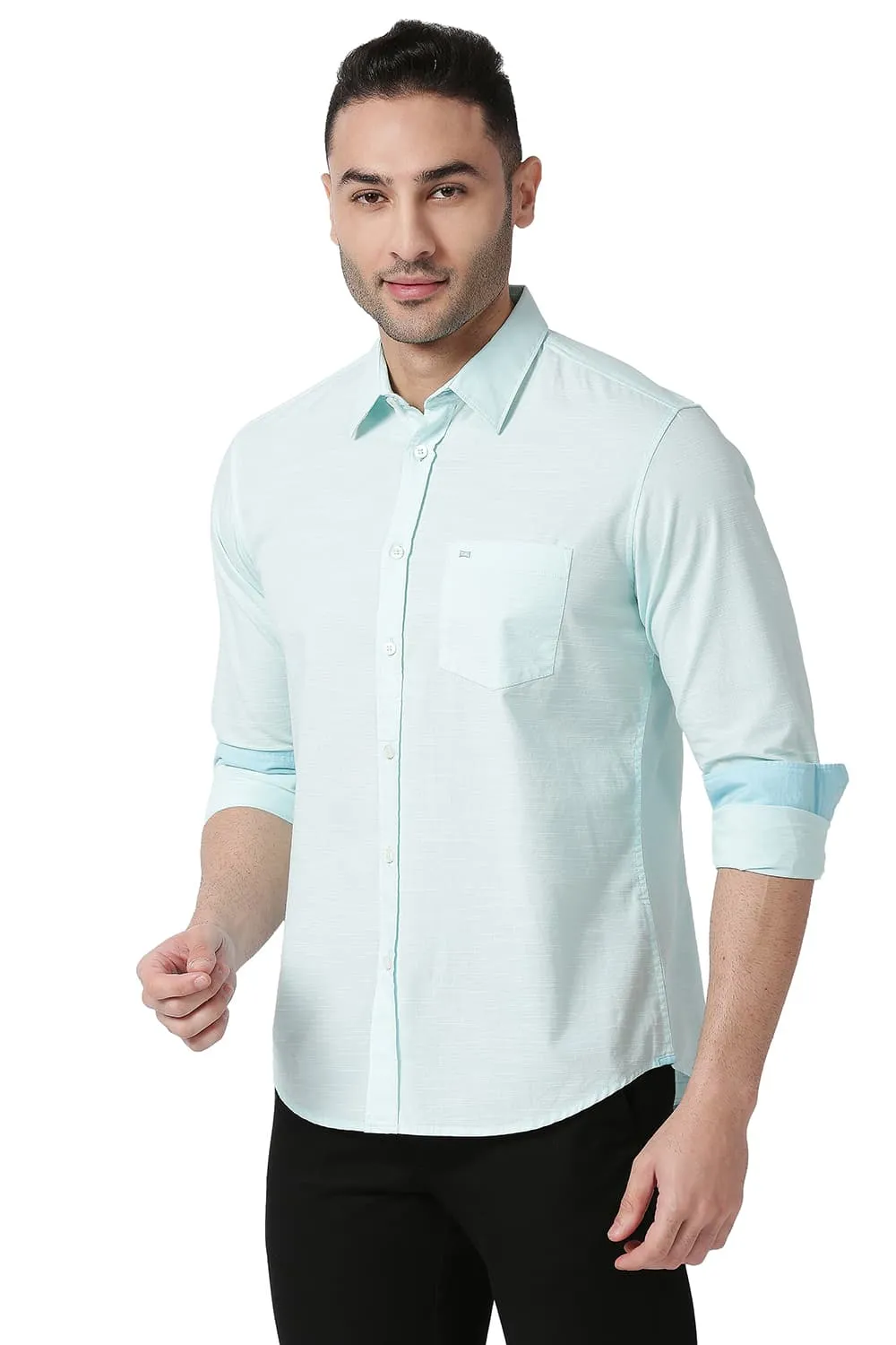 Slim Fit Cotton Slub Shirt