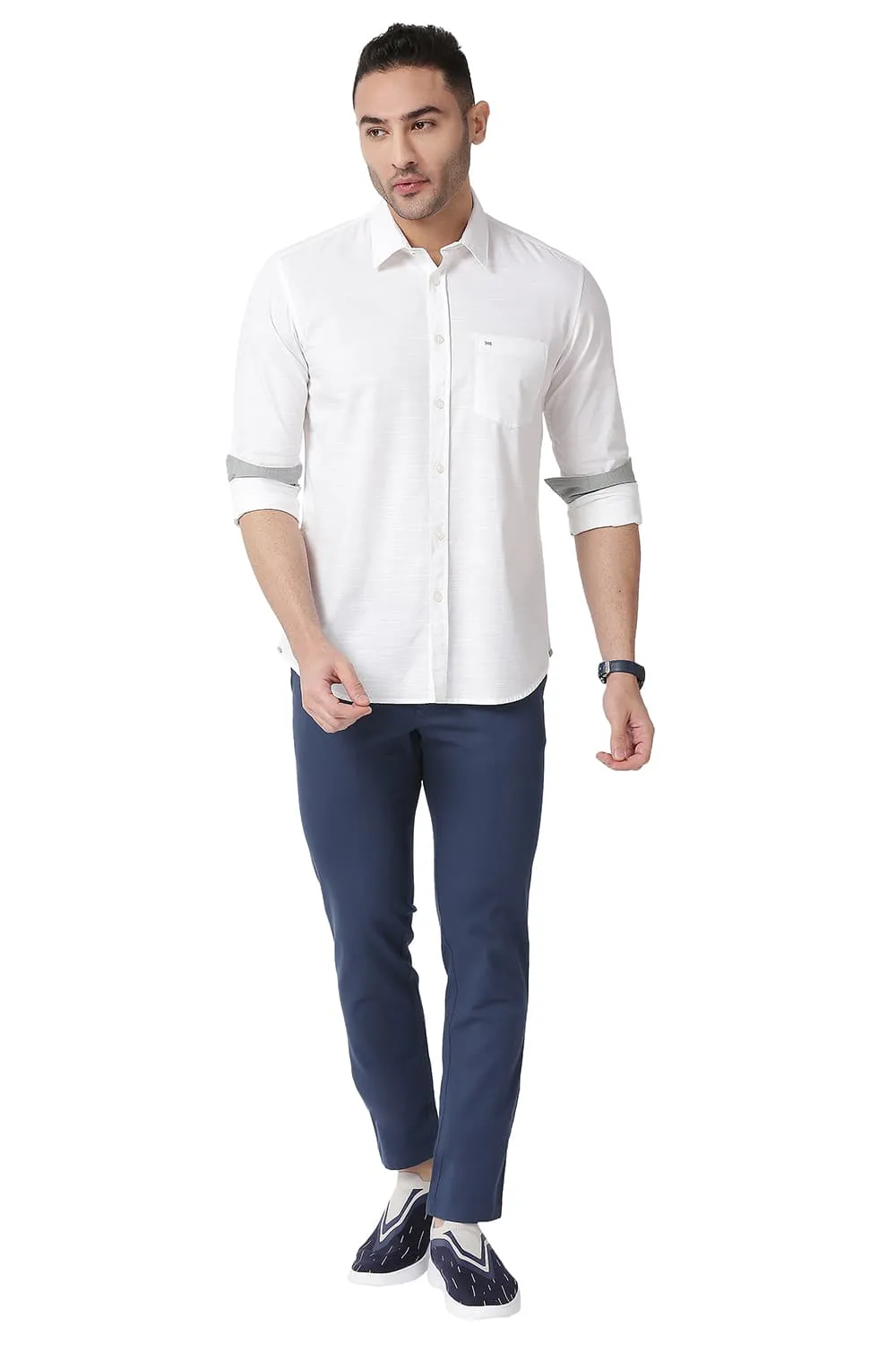 Slim Fit Cotton Slub Shirt