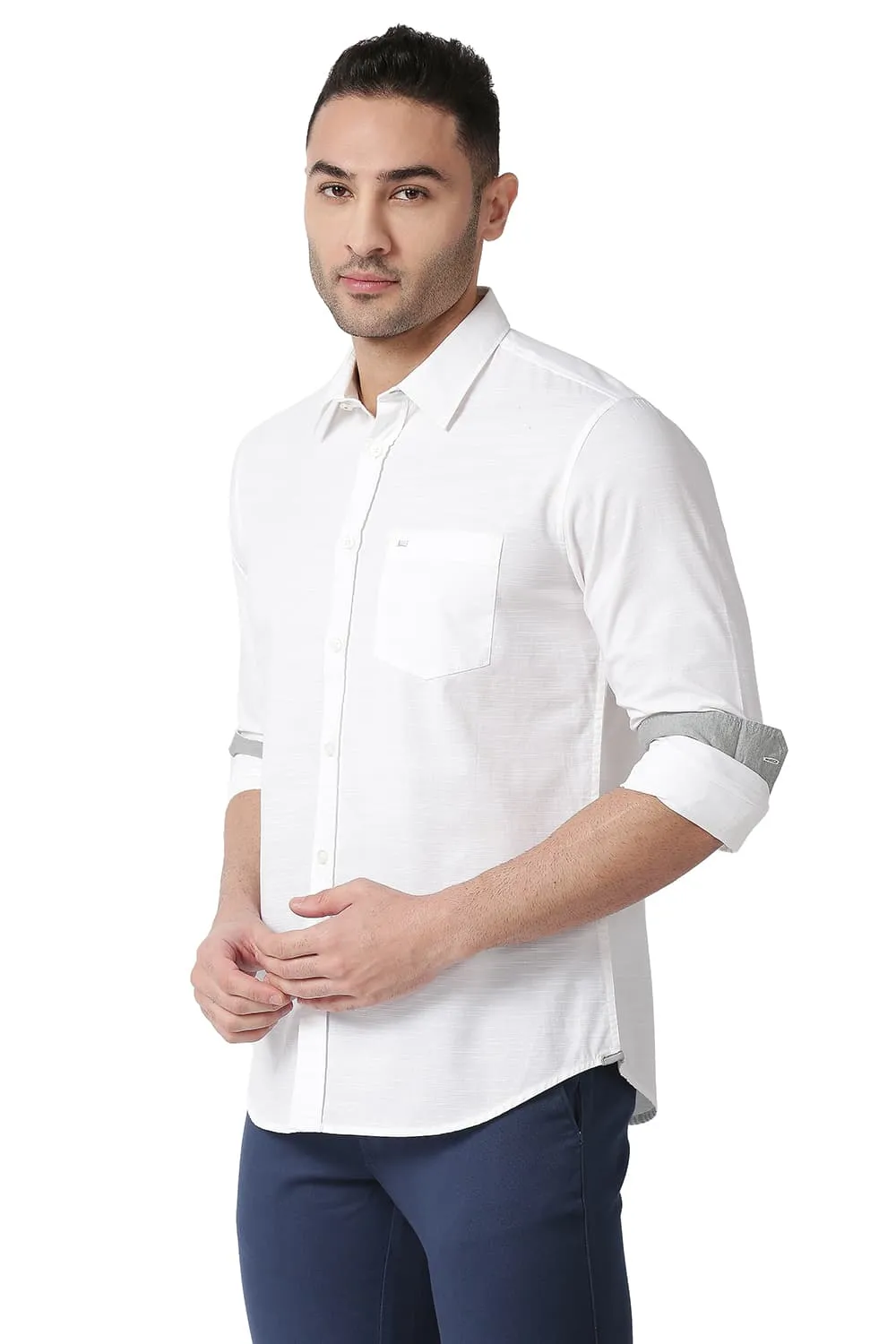 Slim Fit Cotton Slub Shirt