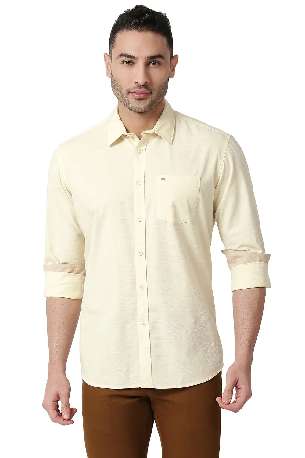 Slim Fit Cotton Slub Shirt